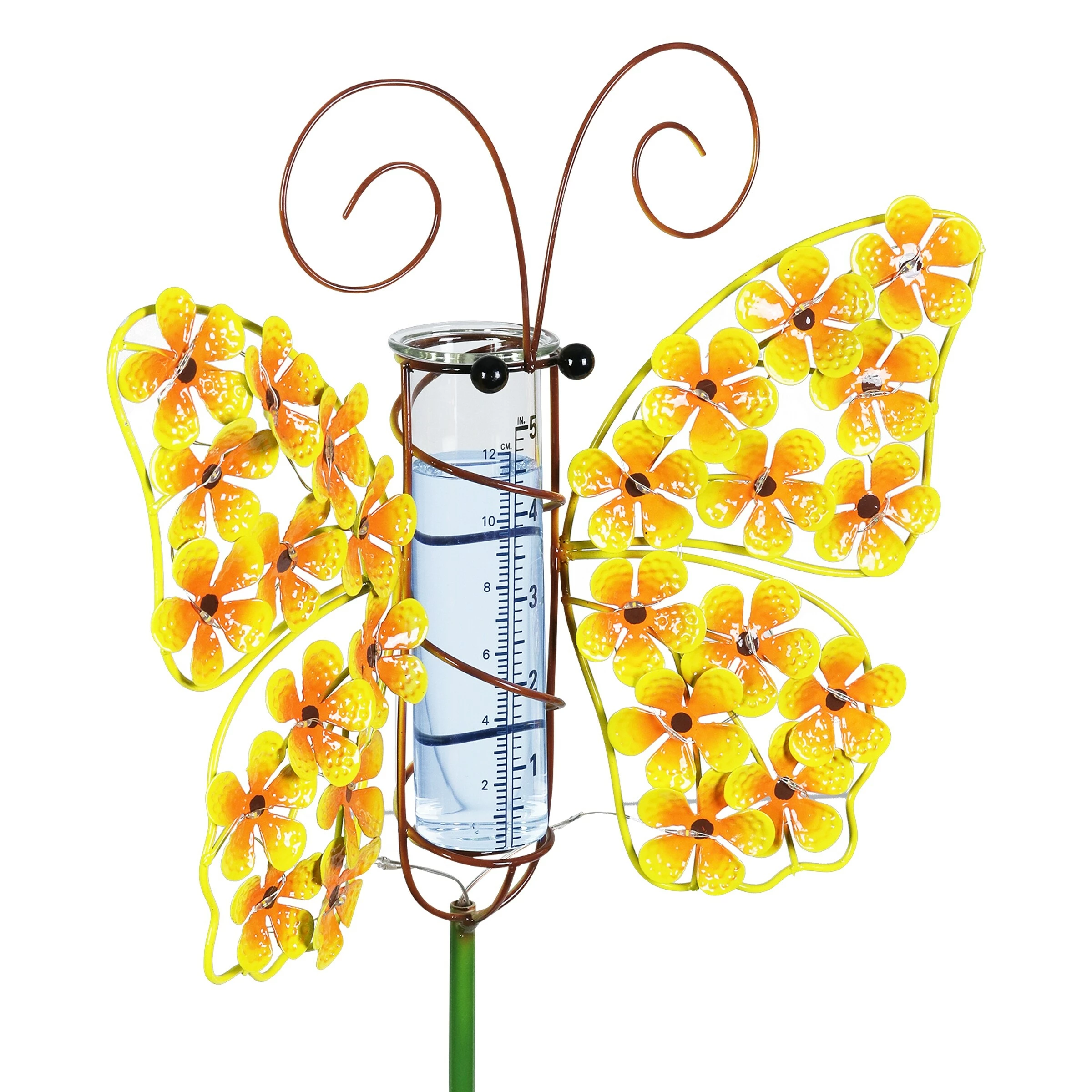 Wholesale π Coupon π Exhart Solar Metal And Glass Butterfly Rain Gauge Garden Stake, 12 By 40 Inches Purple π π - Image 14