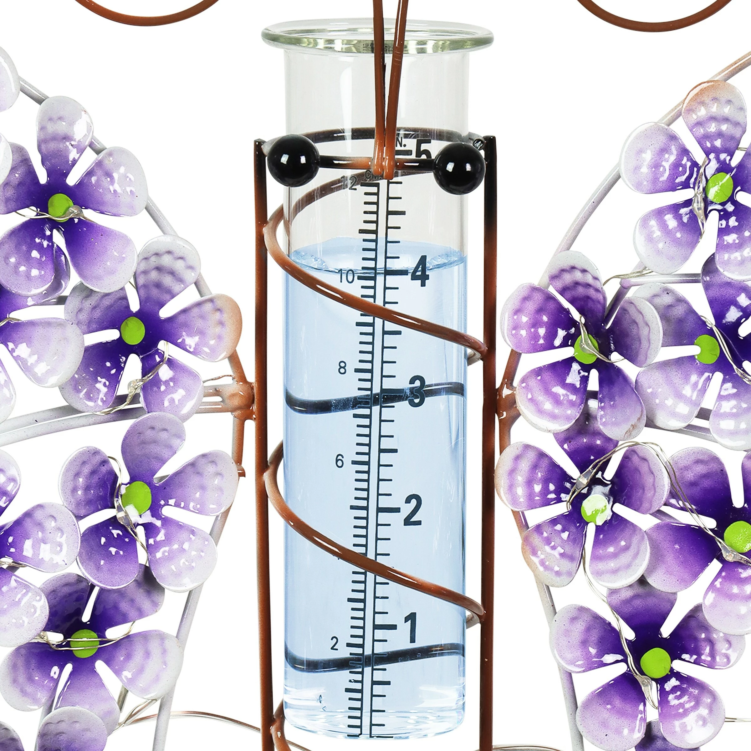 Wholesale π Coupon π Exhart Solar Metal And Glass Butterfly Rain Gauge Garden Stake, 12 By 40 Inches Purple π π - Image 4