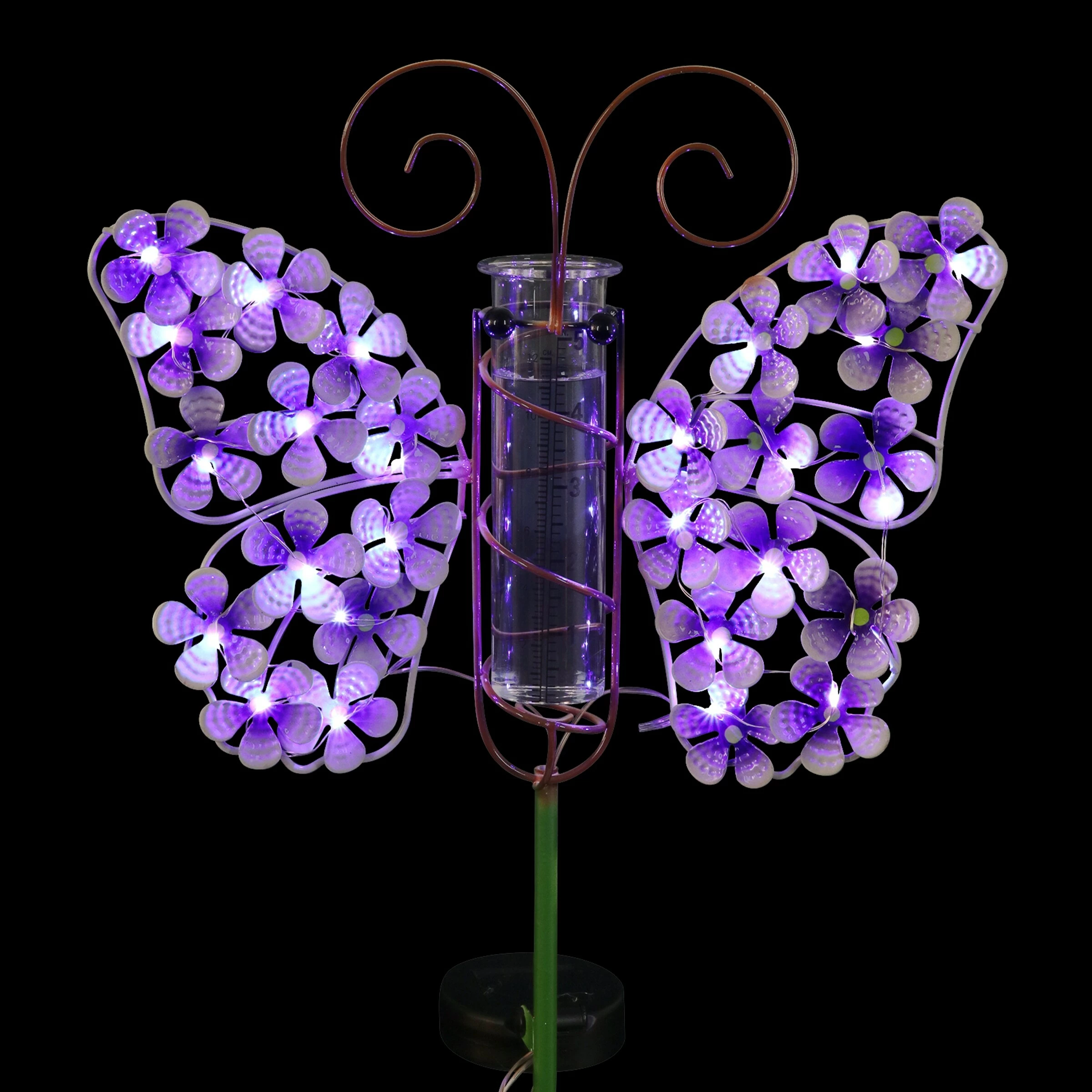 Wholesale π Coupon π Exhart Solar Metal And Glass Butterfly Rain Gauge Garden Stake, 12 By 40 Inches Purple π π - Image 8