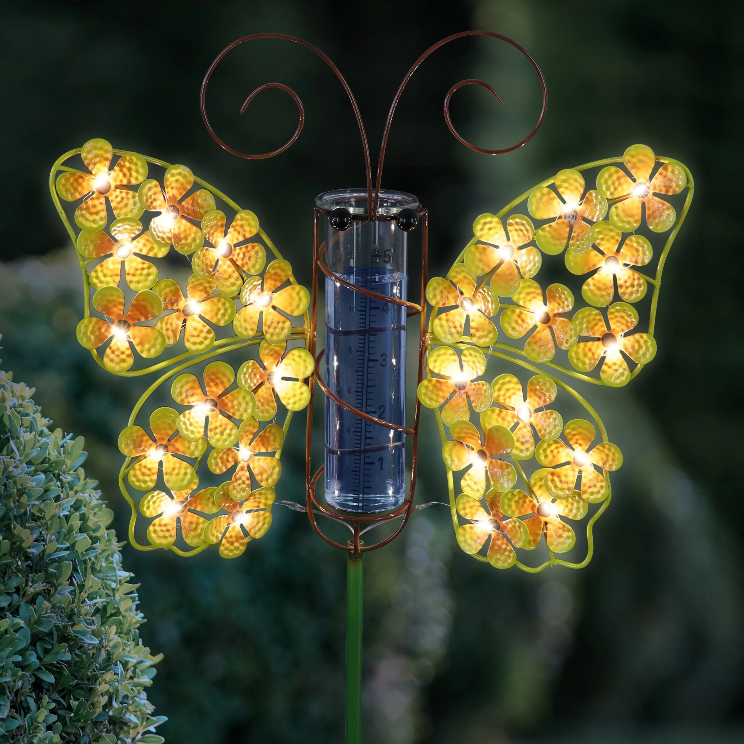 Wholesale π Coupon π Exhart Solar Metal And Glass Butterfly Rain Gauge Garden Stake, 12 By 40 Inches Purple π π - Image 9