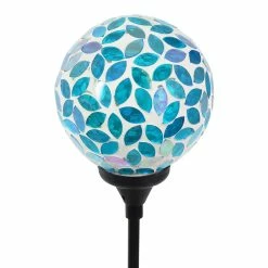 Outlet 🌟 Hot Sale 🎉 Exhart Solar Mosaic Glass Ball Garden Stake, 4 By 32.5 Inches Pink ⭐ ✔️