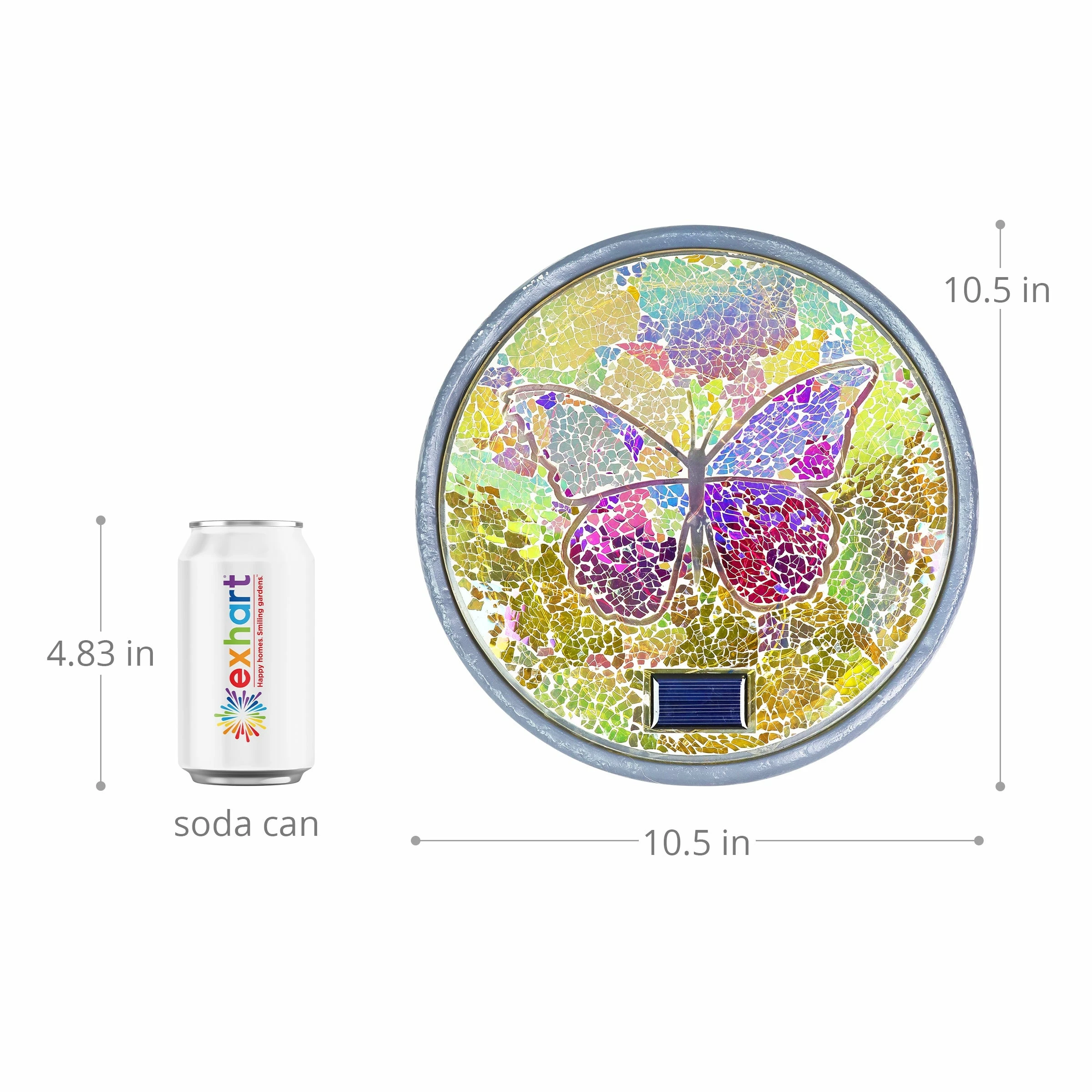 Wholesale β Hot Sale βοΈ Exhart Solar Mosaic Glass Butterfly In Cement Stepping Stone, 10.5 Inches π π - Image 4