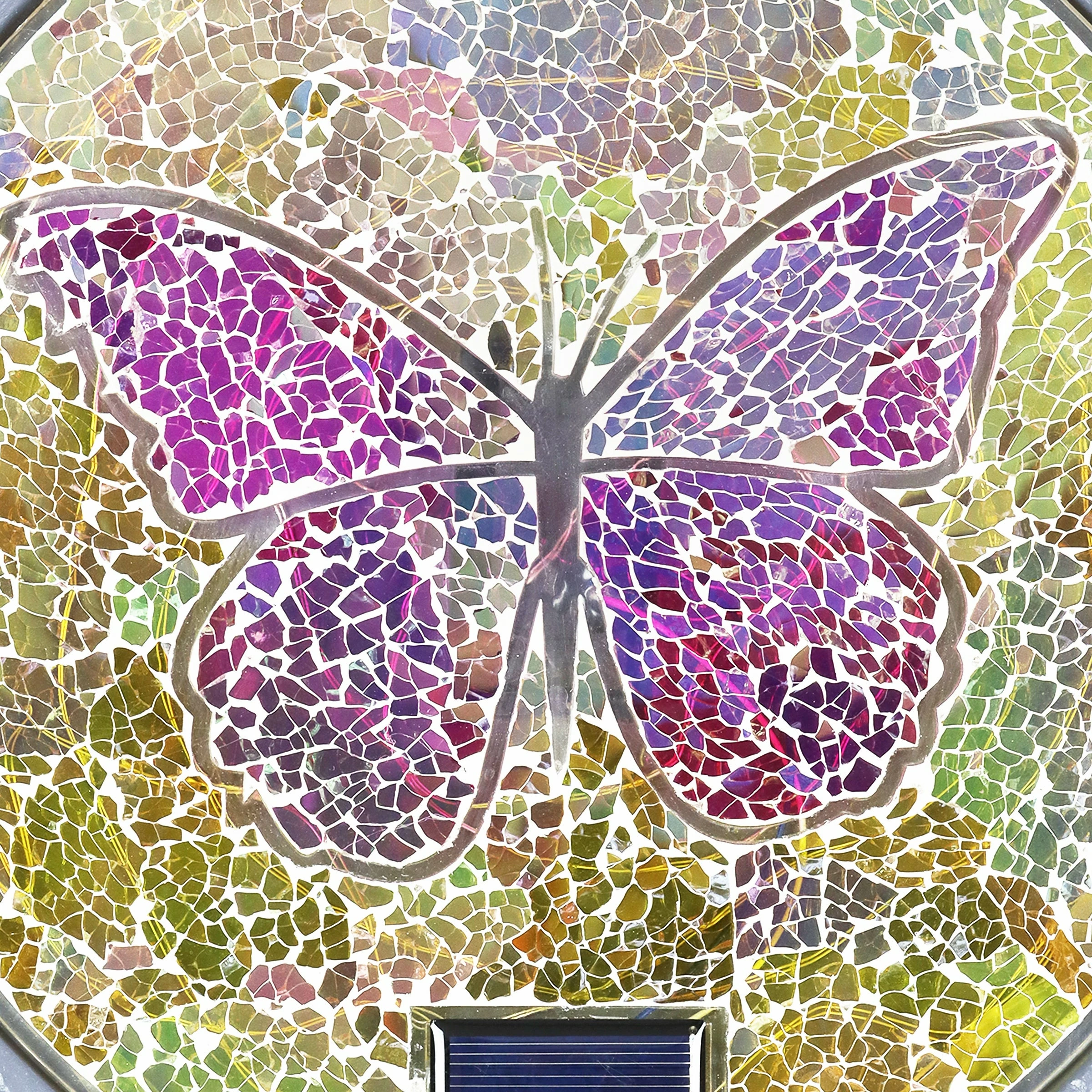 Wholesale β Hot Sale βοΈ Exhart Solar Mosaic Glass Butterfly In Cement Stepping Stone, 10.5 Inches π π - Image 5