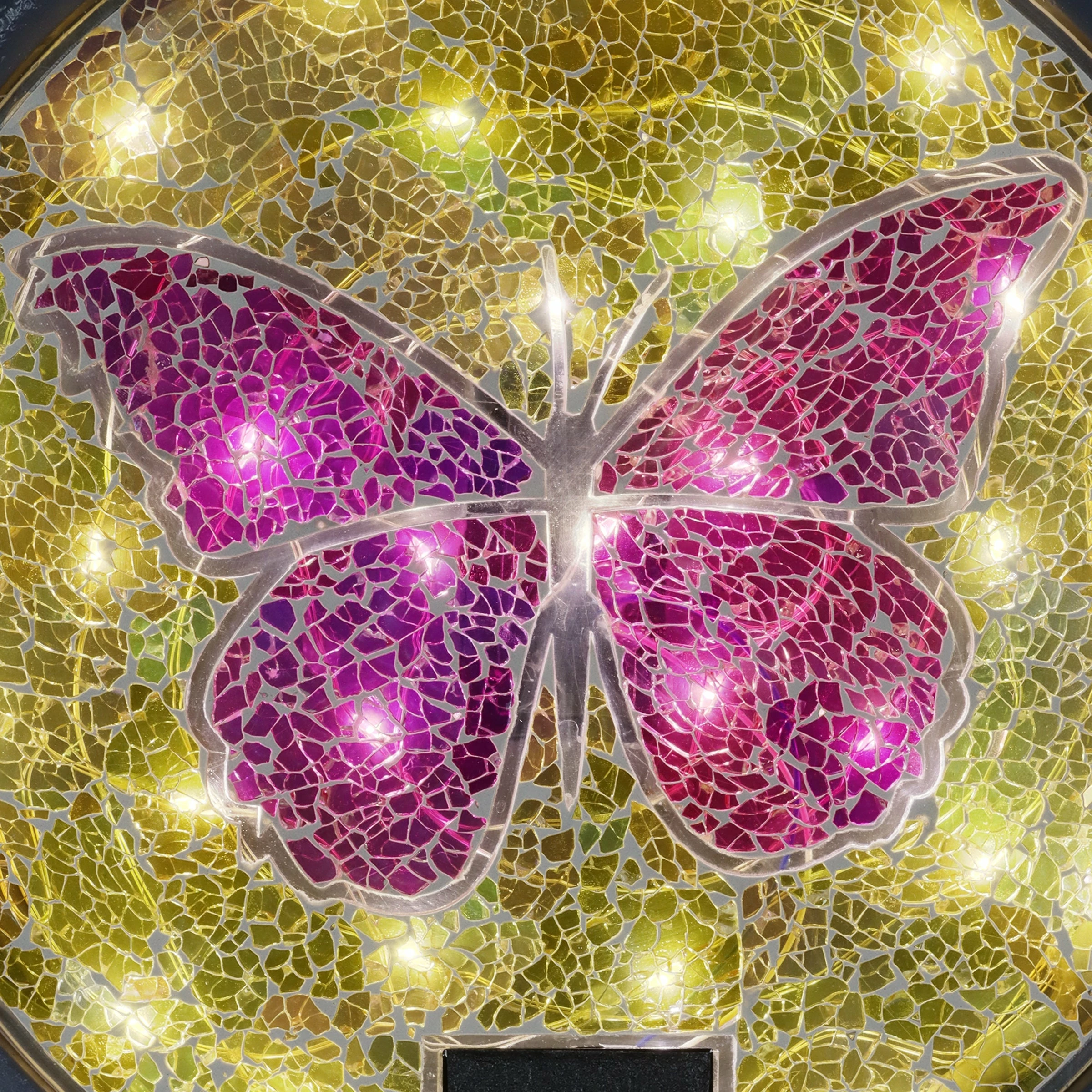 Wholesale β Hot Sale βοΈ Exhart Solar Mosaic Glass Butterfly In Cement Stepping Stone, 10.5 Inches π π - Image 7