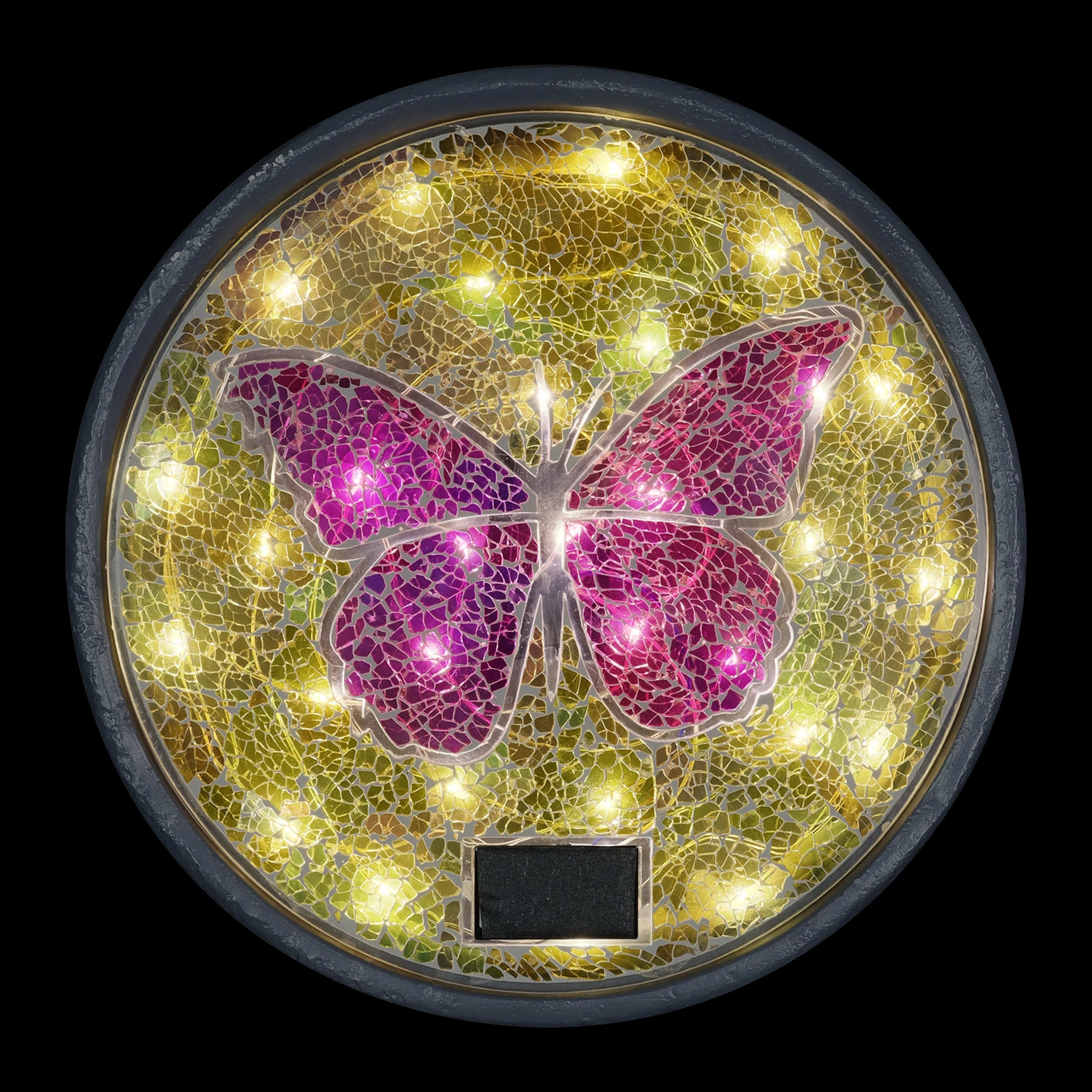 Wholesale β Hot Sale βοΈ Exhart Solar Mosaic Glass Butterfly In Cement Stepping Stone, 10.5 Inches π π - Image 9