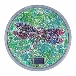 New ⌛ Flash Sale 🔔 Exhart Solar Mosaic Glass Dragonfly In Cement Stepping Stone, 10.5 Inches 🌟 ⭐