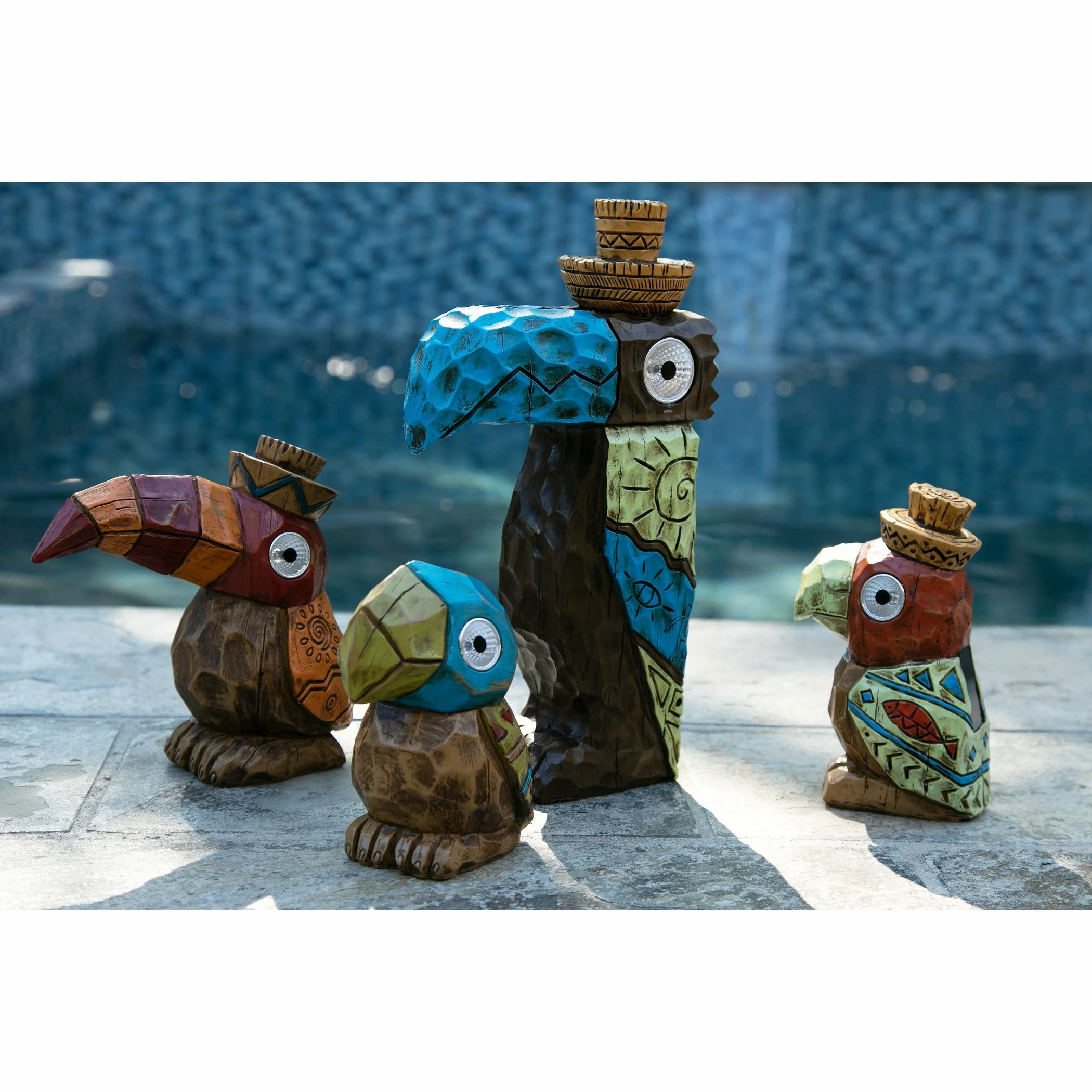 Deals π Best deal π Exhart Solar Orange Tiki Toucan Garden Statue With LED Eyes, 10 By 10 Inches π π - Image 11