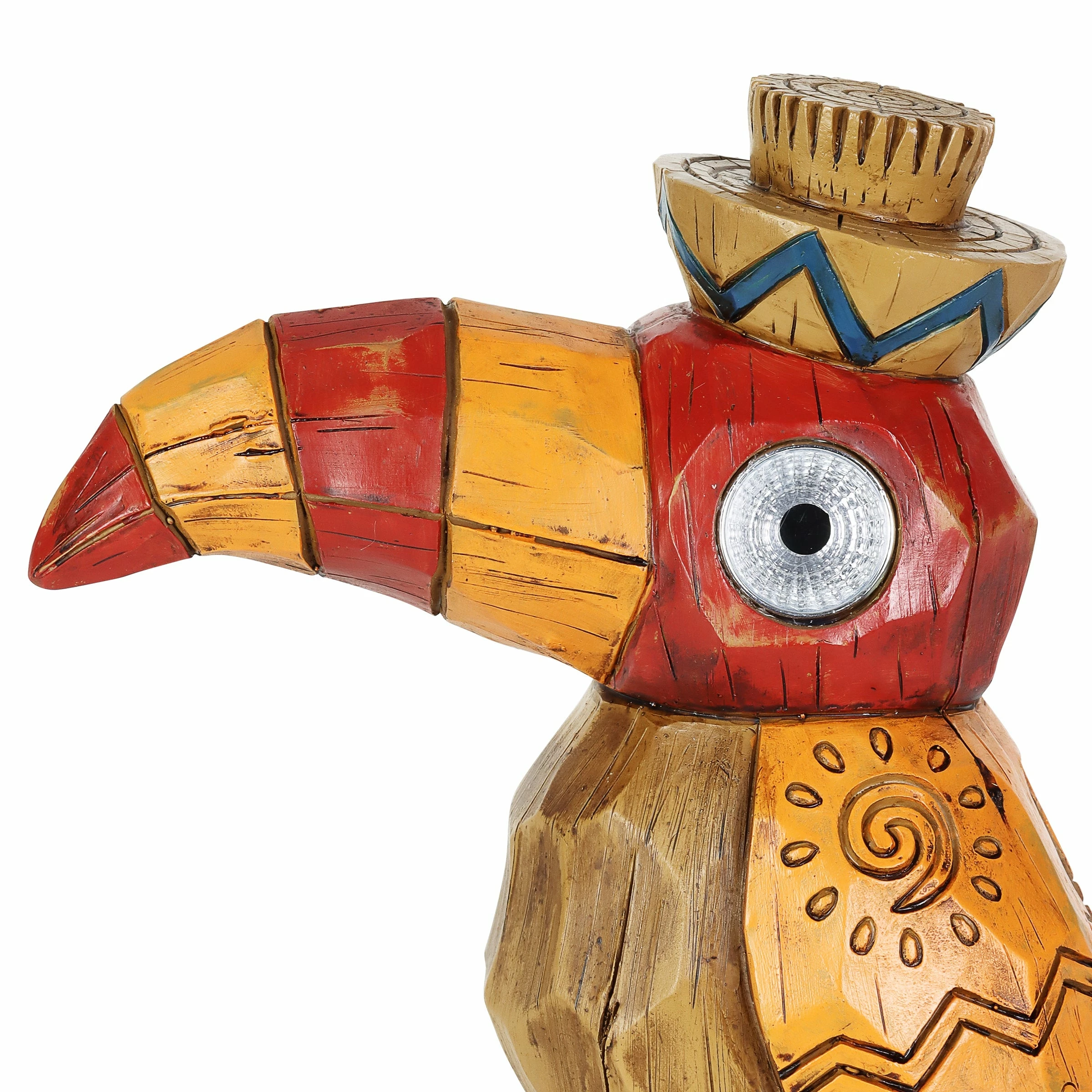 Deals π Best deal π Exhart Solar Orange Tiki Toucan Garden Statue With LED Eyes, 10 By 10 Inches π π - Image 5