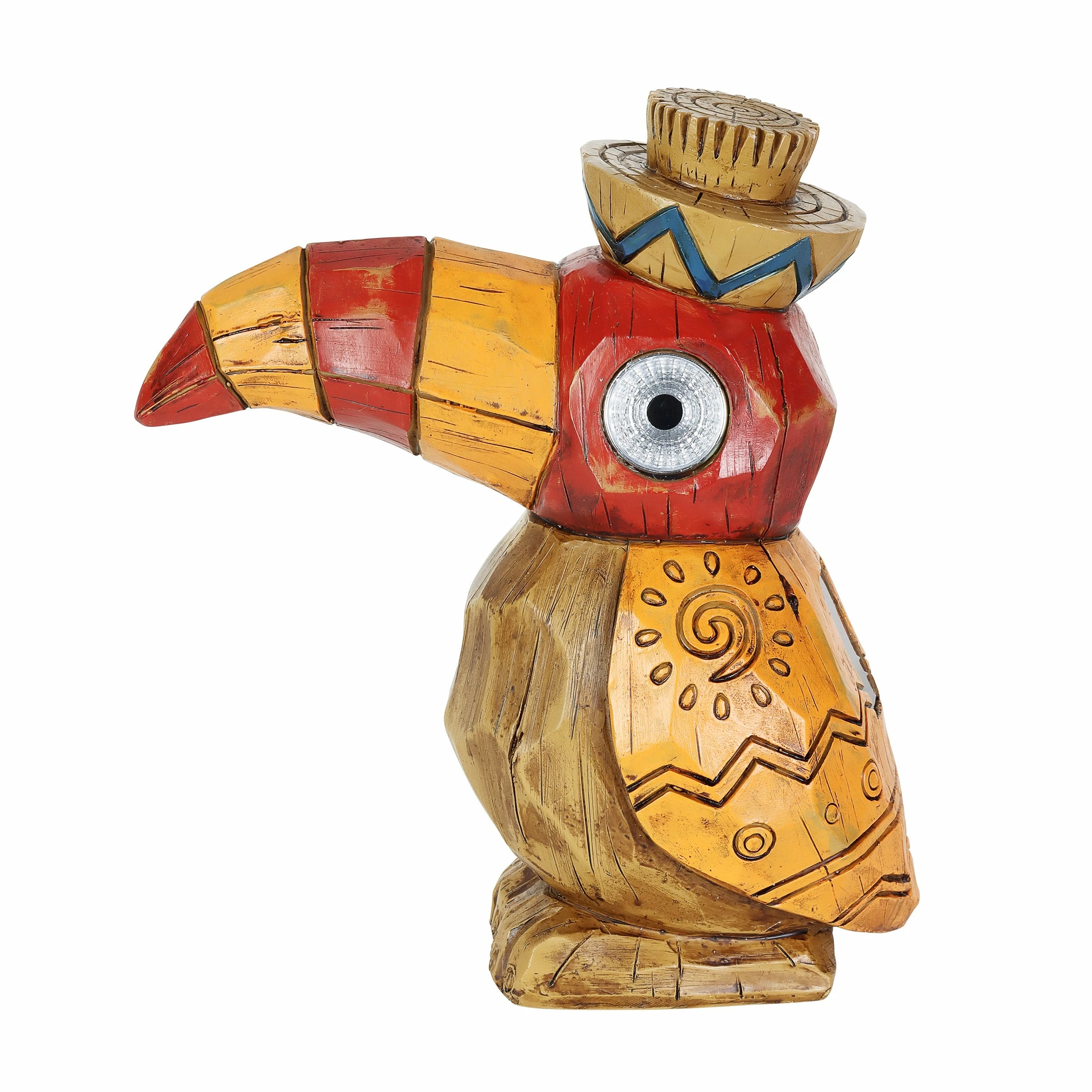 Deals π Best deal π Exhart Solar Orange Tiki Toucan Garden Statue With LED Eyes, 10 By 10 Inches π π - Image 7