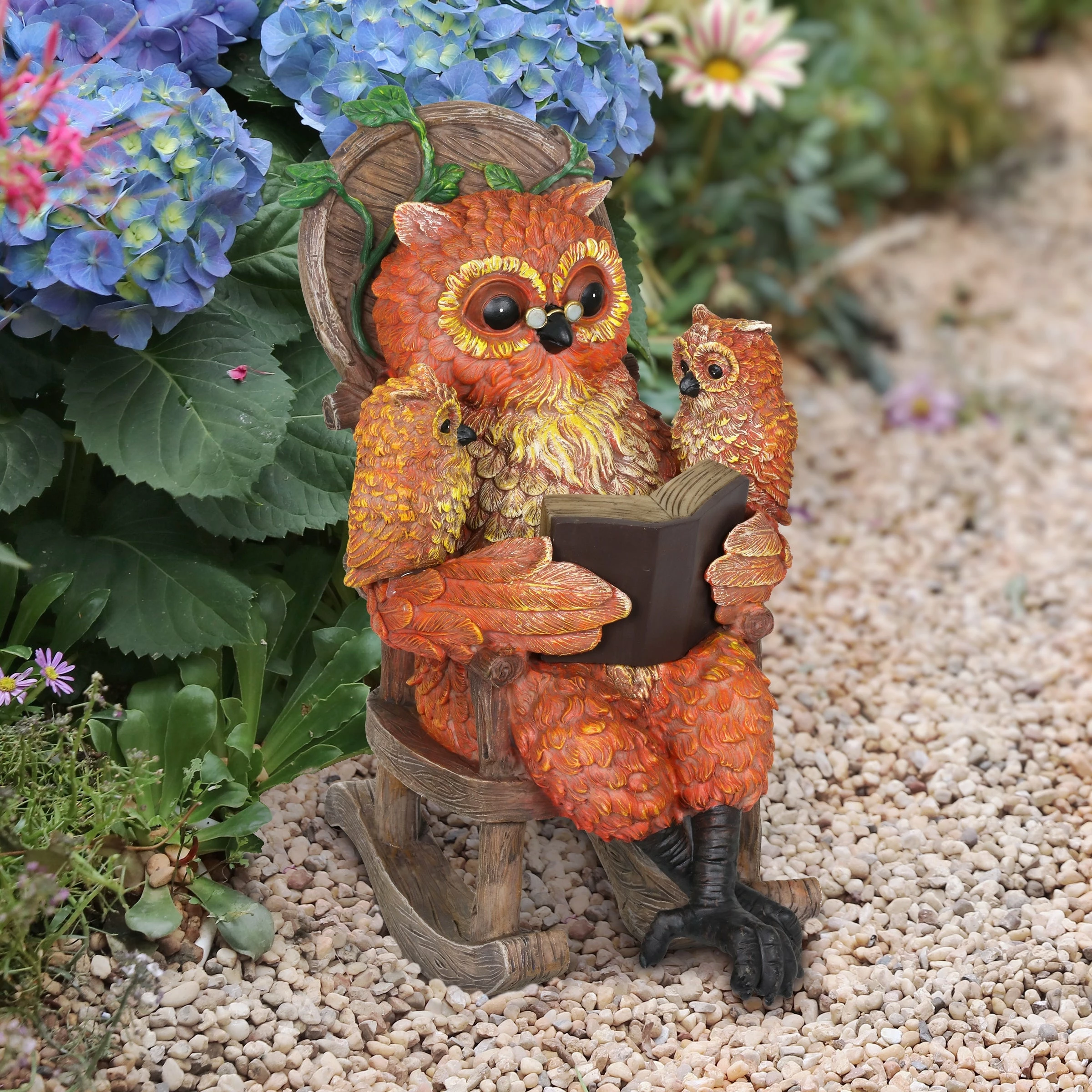 Deals π Discount π Exhart Solar Owl Reading A Story In A Rocking Chair, 12 Inch π π - Image 3