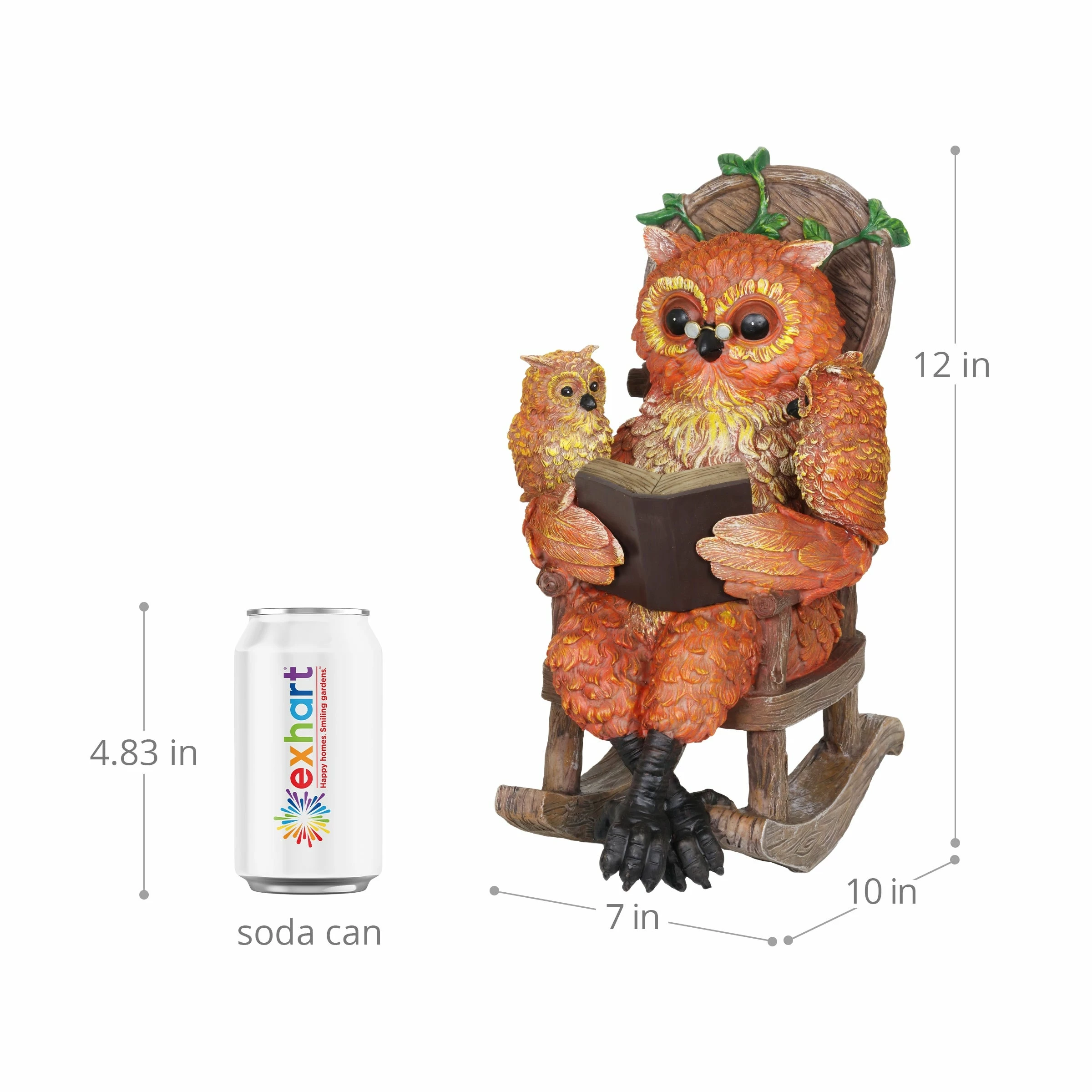 Deals π Discount π Exhart Solar Owl Reading A Story In A Rocking Chair, 12 Inch π π - Image 4