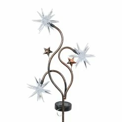 Coupon 🎉 Cheap 🧨 Exhart Solar Patriotic Triple Starburst Garden Stake In Red, White, And Blue With Three LED Lights, 11 By 33 Inches ⭐ 🥰