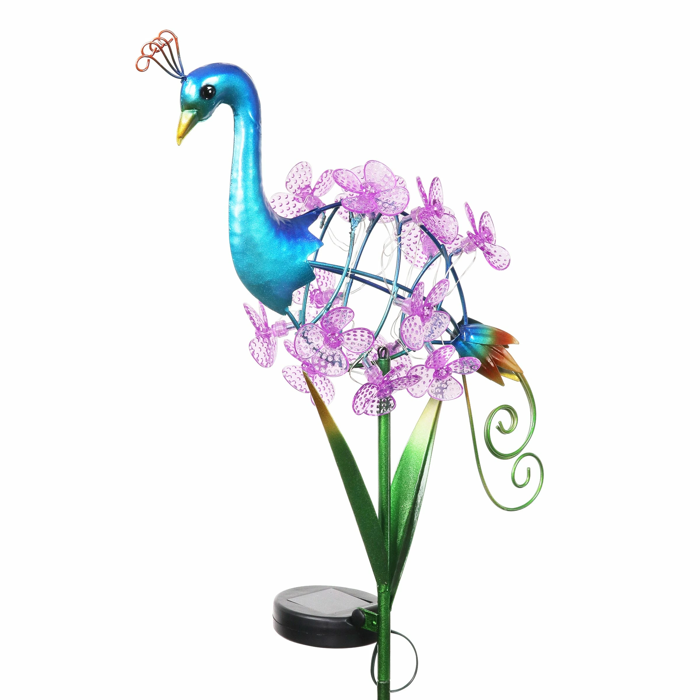 New π₯ Best Pirce π Exhart Solar Peacock Garden Stake With Spinning Flowers, 7 By 33 Inches π π - Image 7