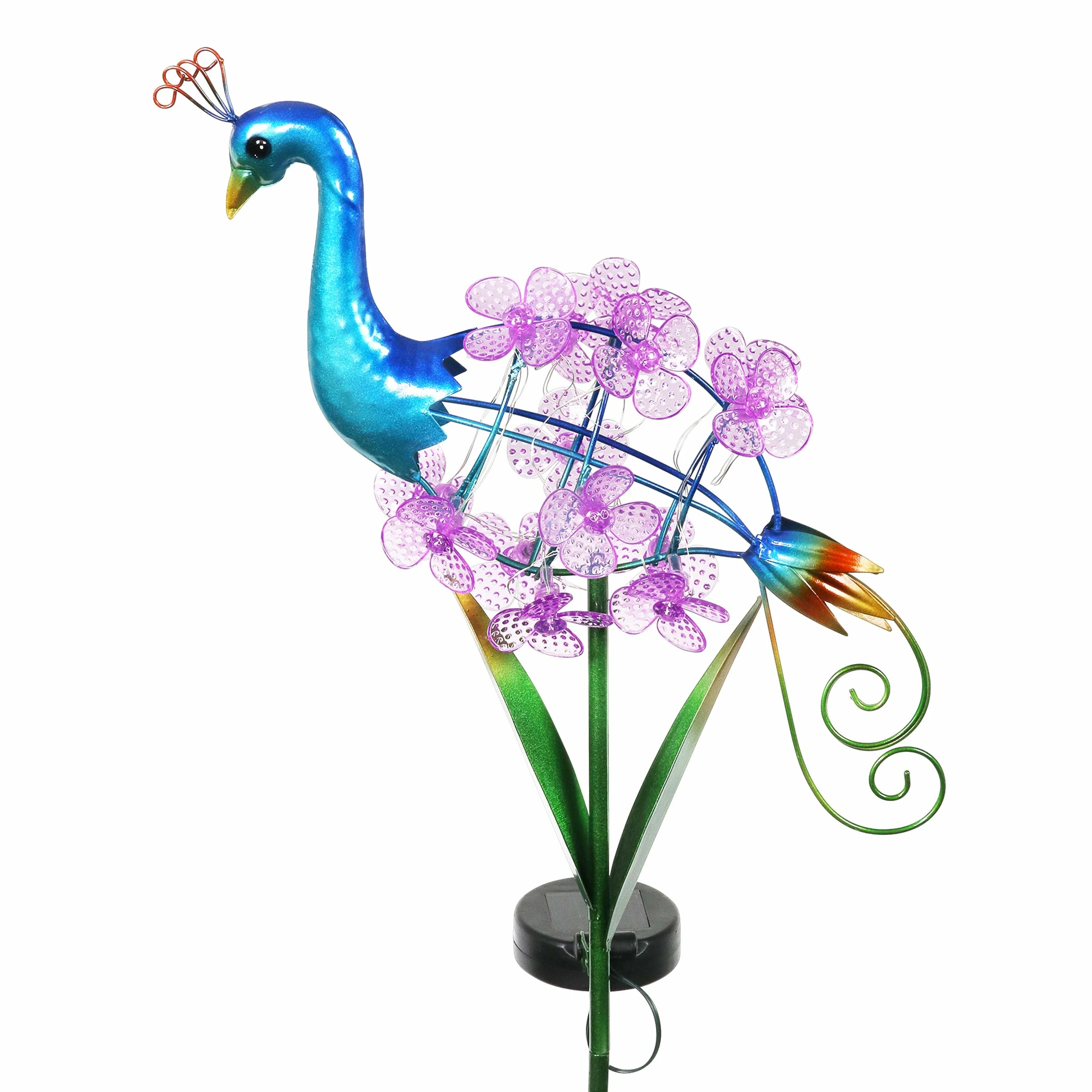 New π₯ Best Pirce π Exhart Solar Peacock Garden Stake With Spinning Flowers, 7 By 33 Inches π π