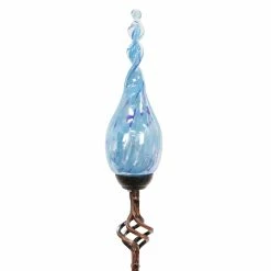 Cheap π New π― Exhart Solar Pearlized Hand Blown Glass Twisted Flame Garden Stake With Metal Finial Detail, 36 Inch Red π β€οΈ