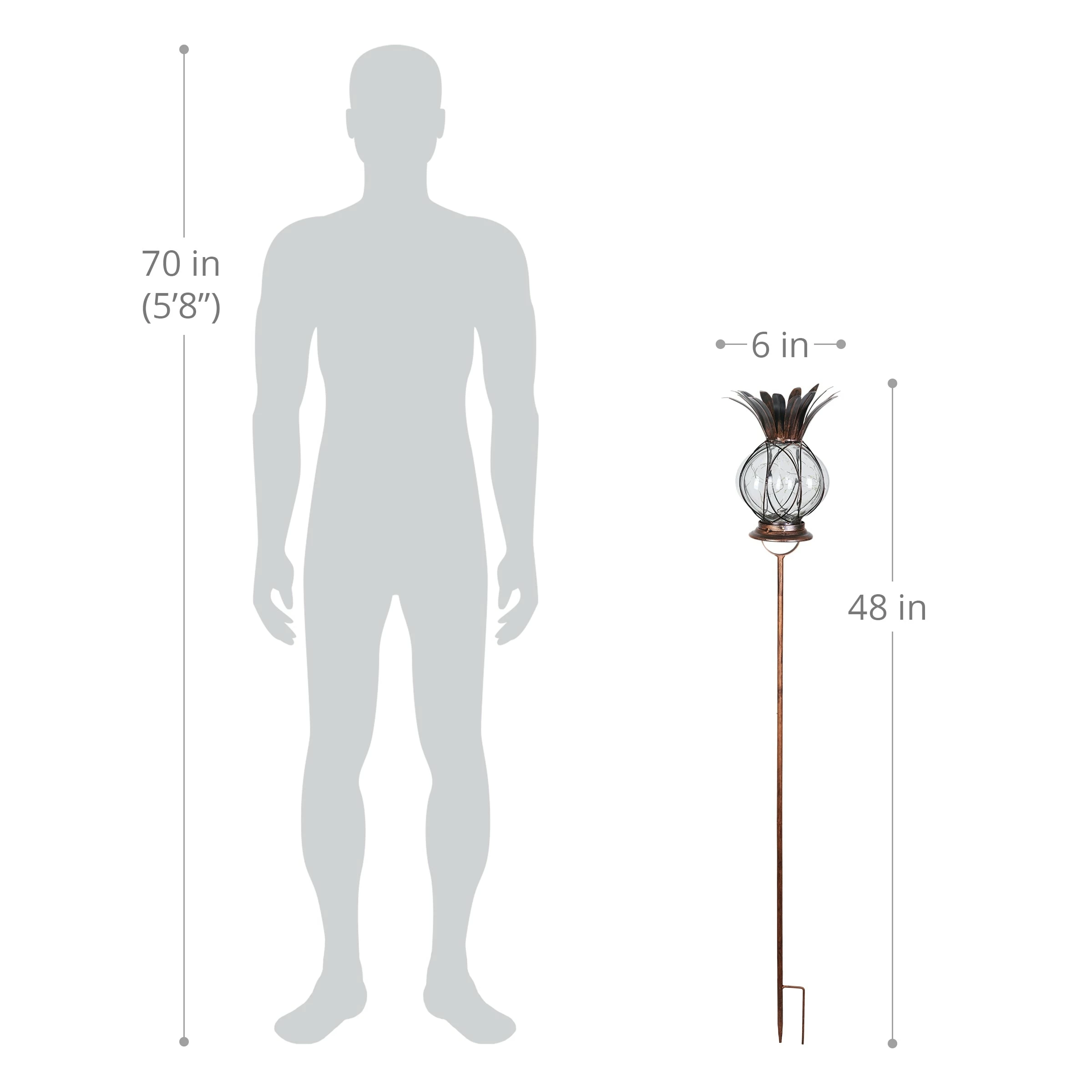 Best Pirce π Buy β Exhart Solar Pineapple Light In Bronze With 12 LED Firefly String Lights, Dual Use As Garden Stake Or Table Top Lantern β¨ π - Image 4