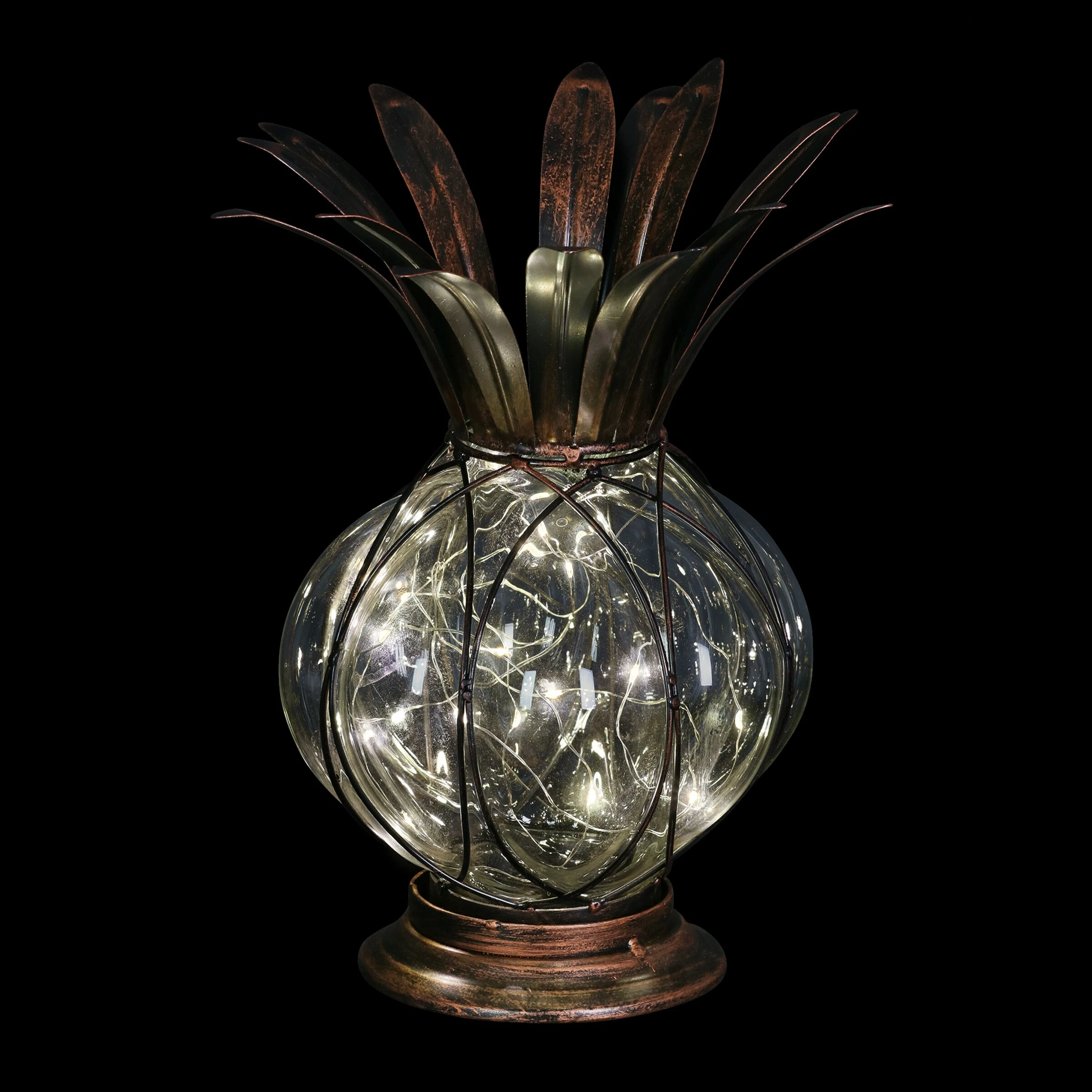 Best Pirce π Buy β Exhart Solar Pineapple Light In Bronze With 12 LED Firefly String Lights, Dual Use As Garden Stake Or Table Top Lantern β¨ π - Image 9