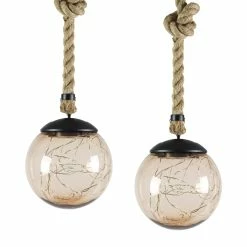 Best Pirce π Discount π₯ Exhart Solar Powered Hanging Champagne LED Ball Lights, Set Of Two, 6 By 38 Inches π π
