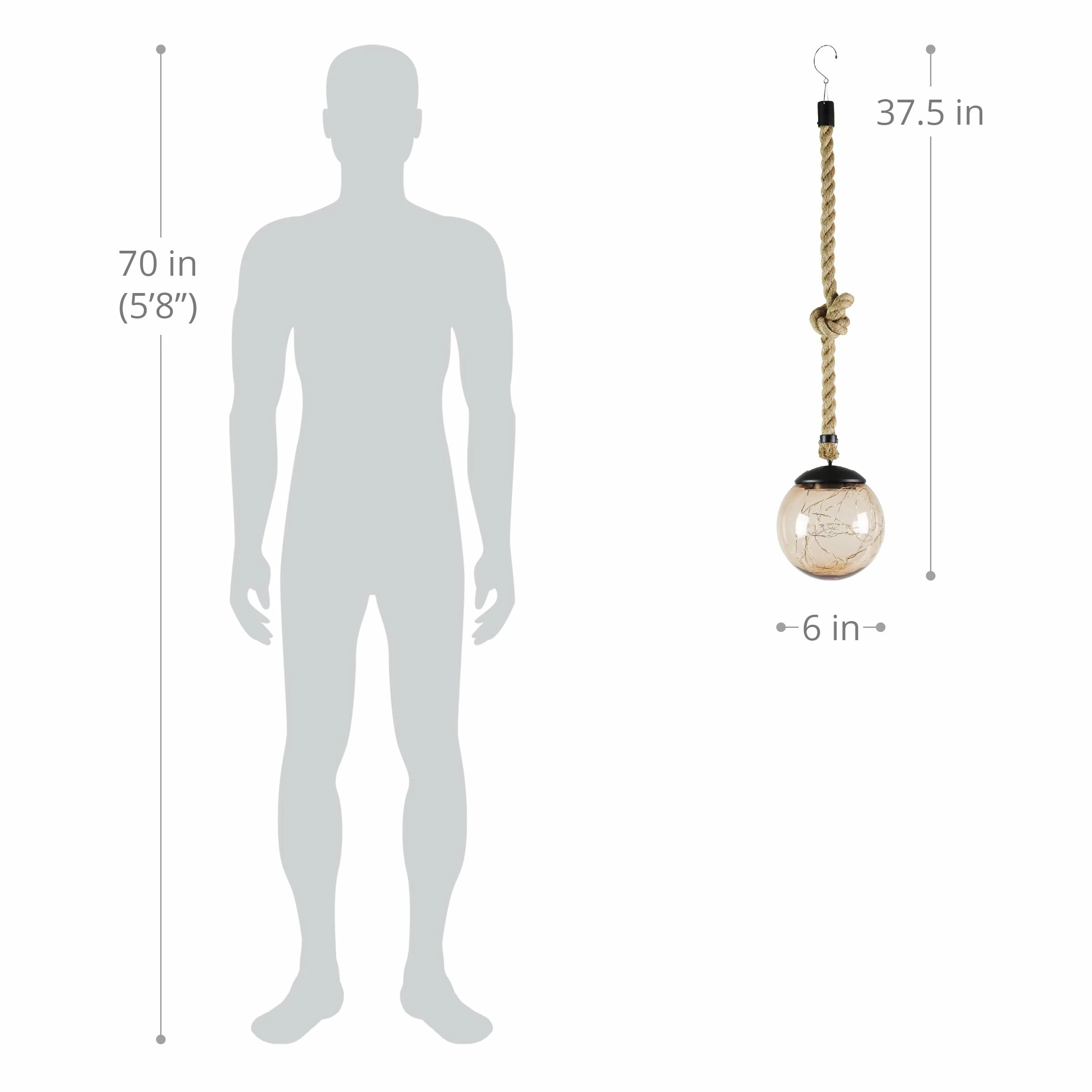 Best Pirce π Discount π₯ Exhart Solar Powered Hanging Champagne LED Ball Lights, Set Of Two, 6 By 38 Inches π π - Image 4