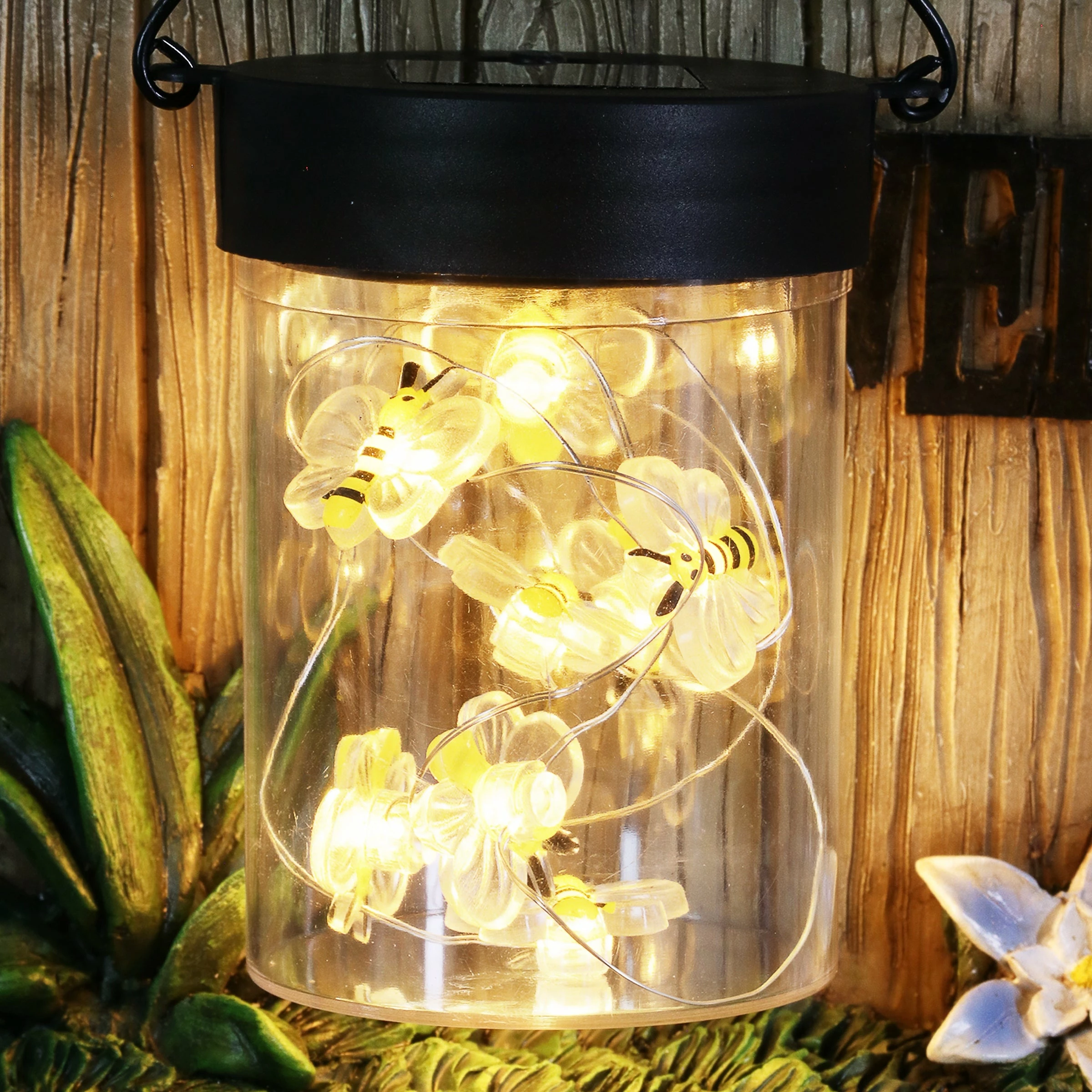 Cheapest π Buy β Exhart Solar Raccoon Garden Statue With A Lantern Jar Of LED Bumblebees By A Welcome Fence, 9 By 10.5 Inches β β - Image 8