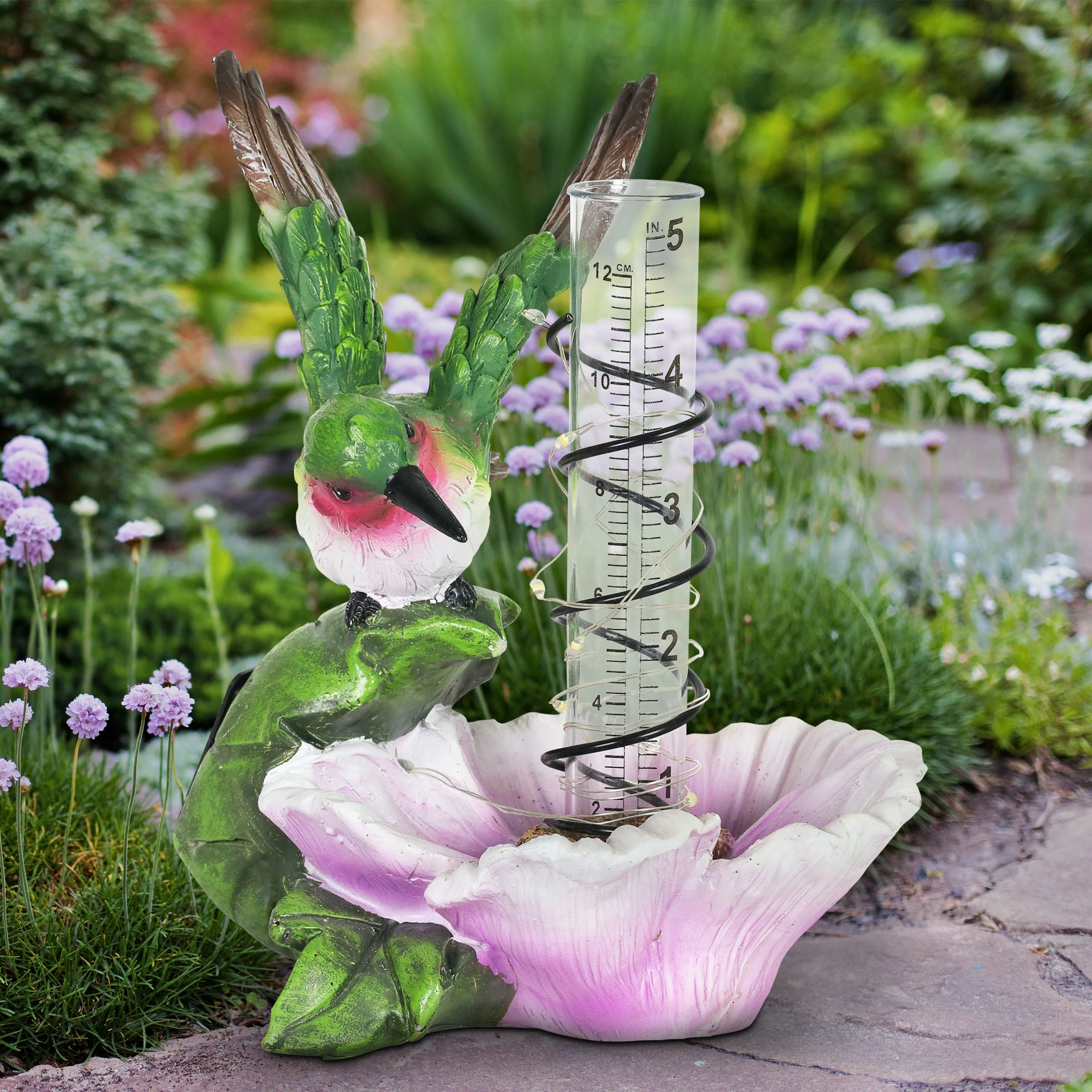 Discount π₯° Outlet π Exhart Solar Rain Gauge On Flower With Hummingbird Garden Statuary, 7 Inch Red β€οΈ π 15 Discount π₯° Outlet π Exhart Solar Rain Gauge On Flower With Hummingbird Garden Statuary, 7 Inch Red β€οΈ π - Image 13