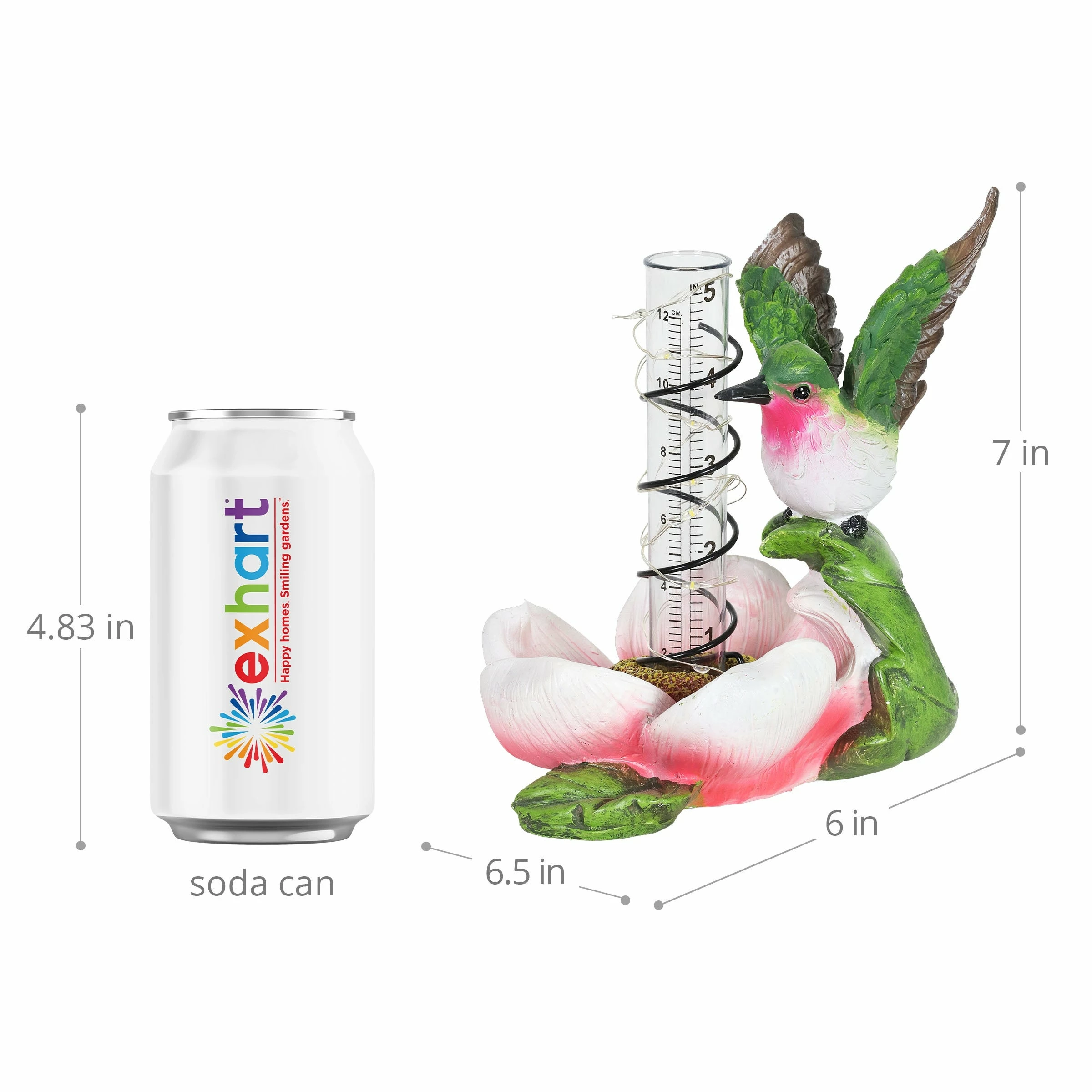 Discount π₯° Outlet π Exhart Solar Rain Gauge On Flower With Hummingbird Garden Statuary, 7 Inch Red β€οΈ π 5 Discount π₯° Outlet π Exhart Solar Rain Gauge On Flower With Hummingbird Garden Statuary, 7 Inch Red β€οΈ π - Image 3