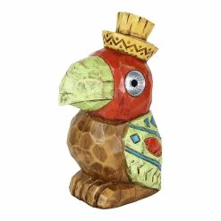 Deals 👏 Brand new 🔥 Exhart Solar Red Tiki Parrot Garden Statue With LED Eyes, 6.5 By 10 Inches 👍 🎁