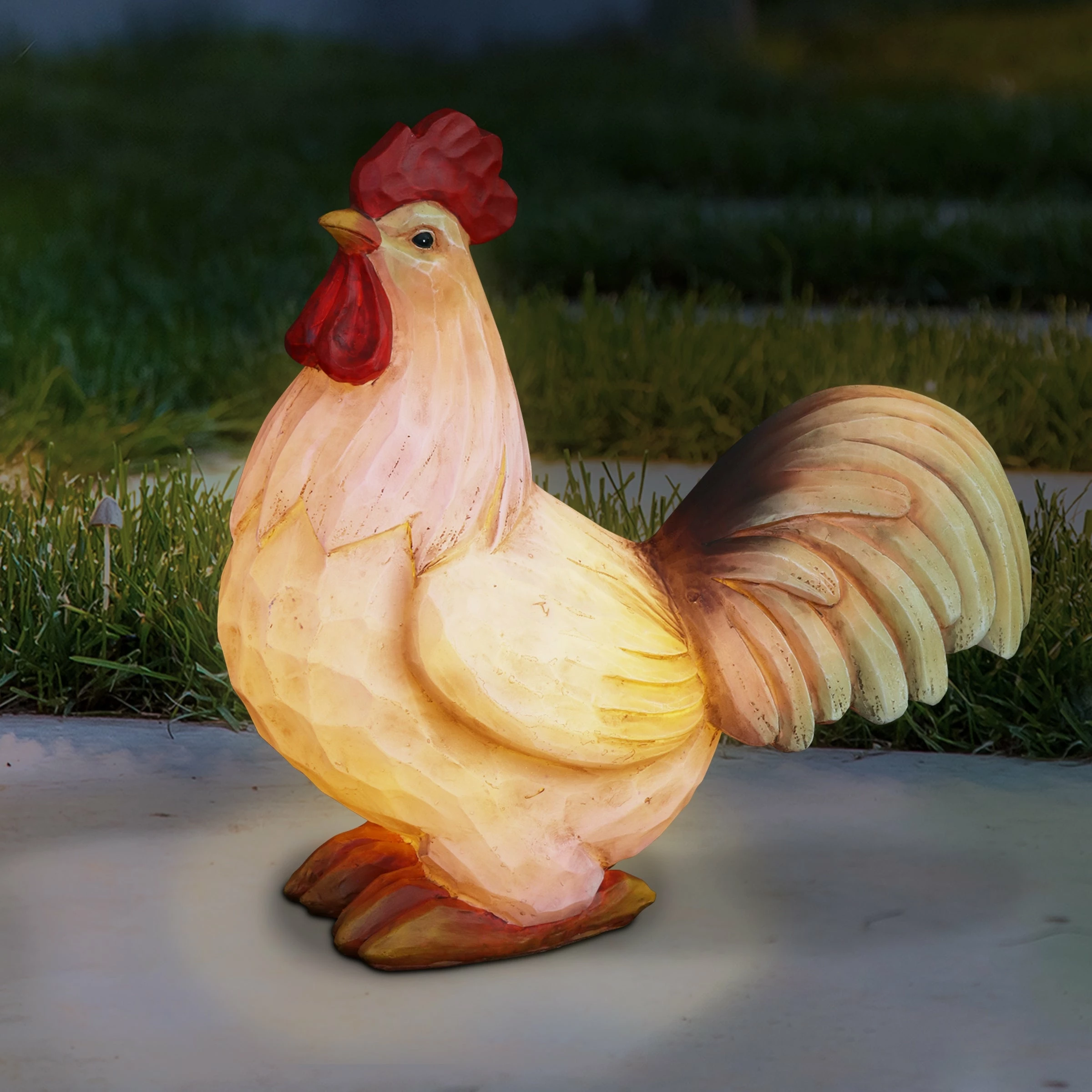 Budget β¨ Brand new βοΈ Exhart Solar Rooster Hand Painted Garden Statue, 11 Inch π β - Image 2