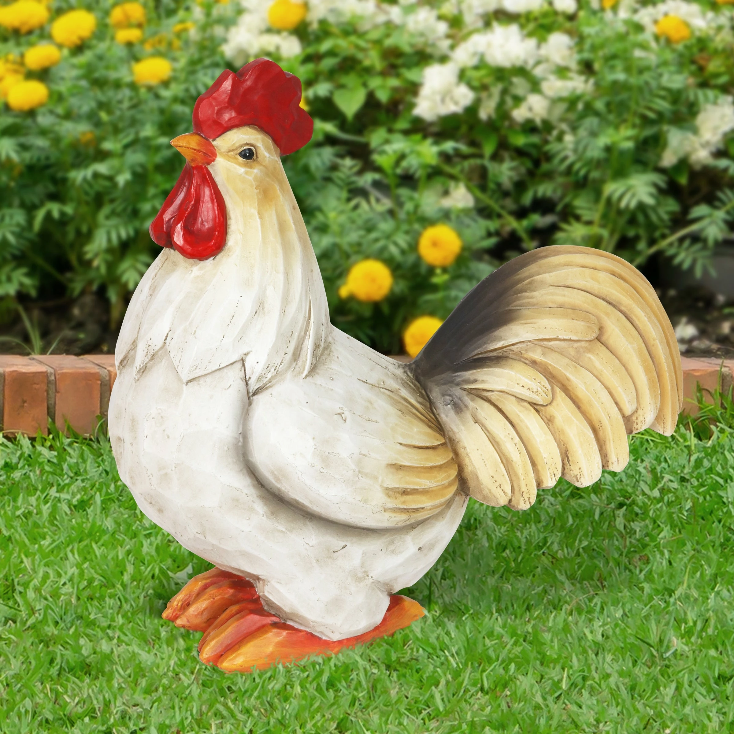 Budget β¨ Brand new βοΈ Exhart Solar Rooster Hand Painted Garden Statue, 11 Inch π β - Image 3