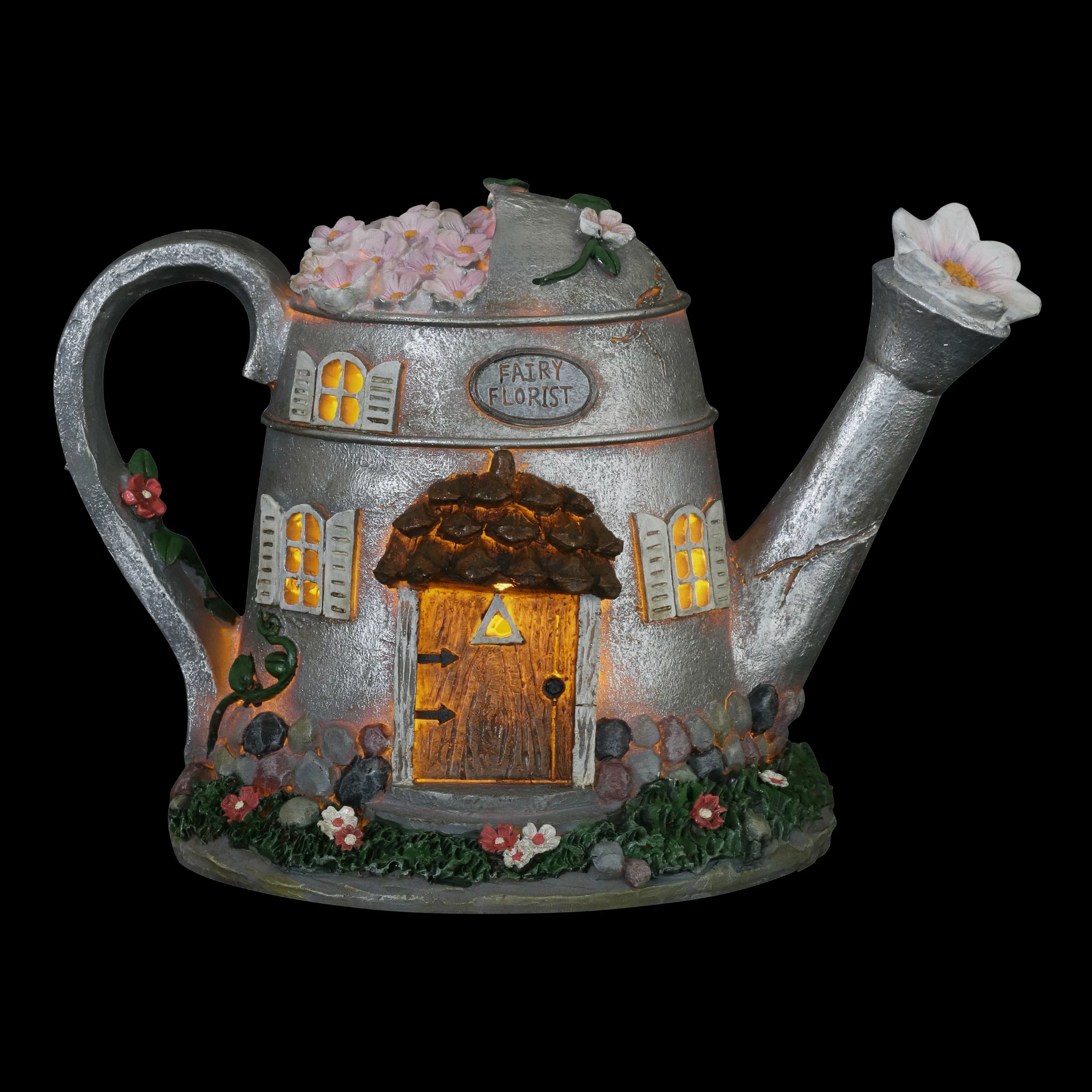 Coupon π Brand new π₯° Exhart Solar Silver Tea Pot Fairy House Garden Statue, 7 Inch π π - Image 15
