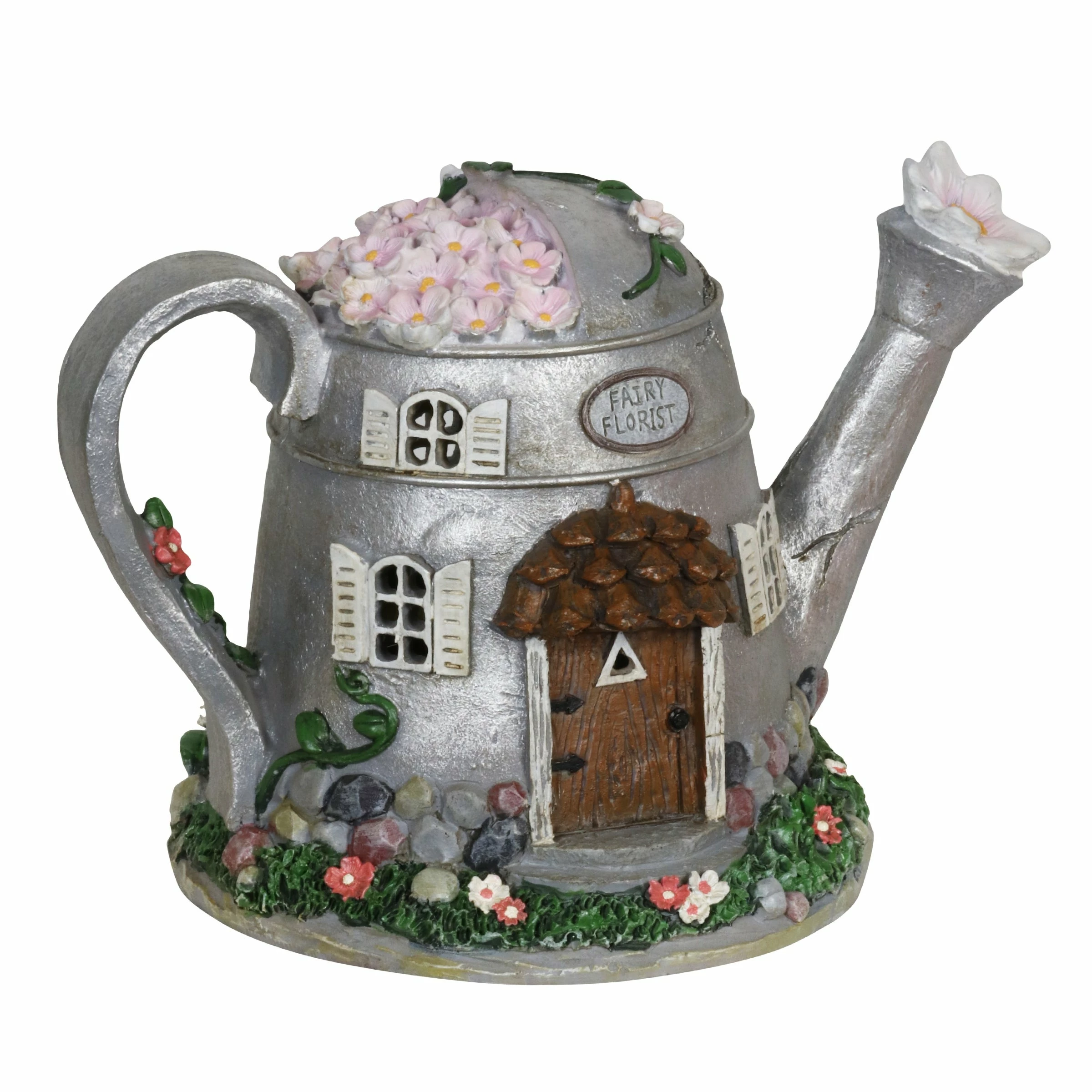 Coupon π Brand new π₯° Exhart Solar Silver Tea Pot Fairy House Garden Statue, 7 Inch π π - Image 10