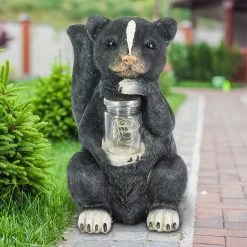 Flash Sale 😉 Brand new 👏 Exhart Solar Skunk Garden Statuary With LED Firefly Jar, 10 Inches Tall ❤️ ⌛ -Exhart Shop Exhart Solar Skunk Garden Statuary with LED Firefly Jar2C 10 Inches tall 2