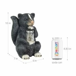 Flash Sale 😉 Brand new 👏 Exhart Solar Skunk Garden Statuary With LED Firefly Jar, 10 Inches Tall ❤️ ⌛ -Exhart Shop Exhart Solar Skunk Garden Statuary with LED Firefly Jar2C 10 Inches tall 3