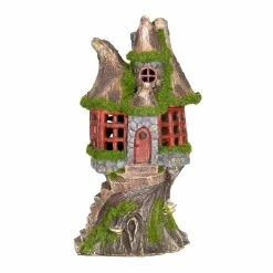 Brand new 💯 Cheap ✨ Exhart Solar Step Stone Cottage Fairy House Garden Statue, 12 Inch 🎉 🤩