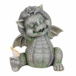 Cheapest 🔔 Cheapest 💯 Exhart Solar Stretching Dragon Garden Statue With LED Bird, 9.5 By 10.5 Inches 😉 ❤️