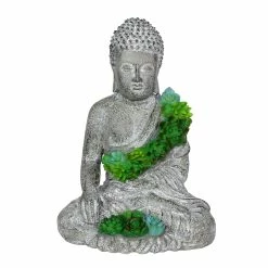 Best Sale 🔔 Wholesale 😉 Exhart Solar Succulent Adorned Buddha, 10 By 14 Inches ❤️ 💯