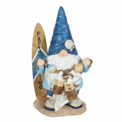 Cheapest 🛒 Top 10 🎁 Exhart Solar Surfer Beach Hand Painted Garden Gnome Statue With Party Time Surf Board, 7.5 By 12.5 Inches 🎁 👍