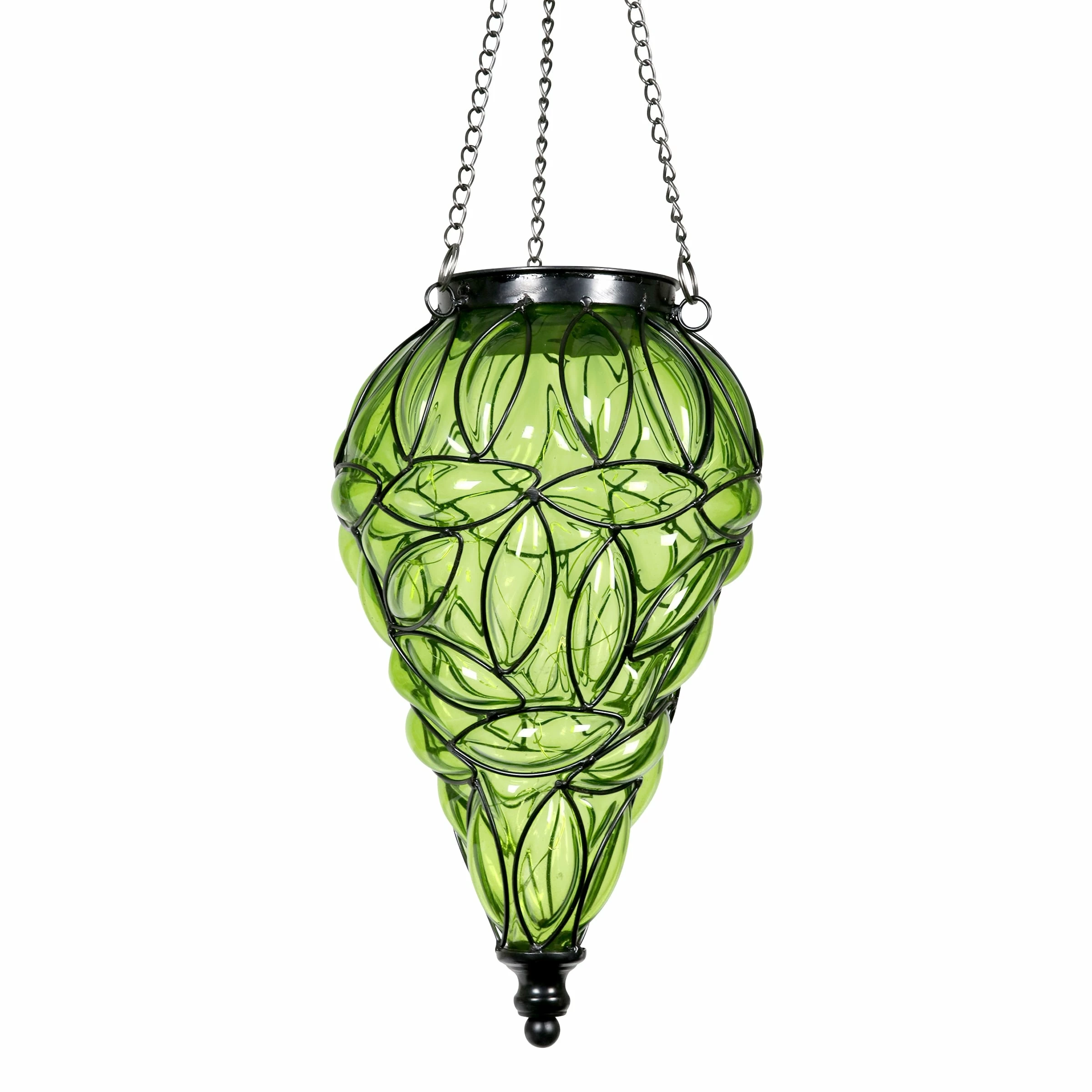 Outlet π Promo π Exhart Solar Tear Shaped Hand Blown Glass Hanging Lantern With Fifteen LED Lights, 7 By 24 Inches π βοΈ - Image 10