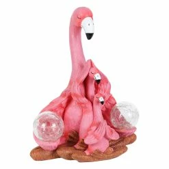Top 10 🔥 Buy 🔥 Exhart Solar Three Meditating Flamingos In Lotus Position With Two LED Crackle Balls Statuary, 9.5 By 11.5 Inches 💯 😍