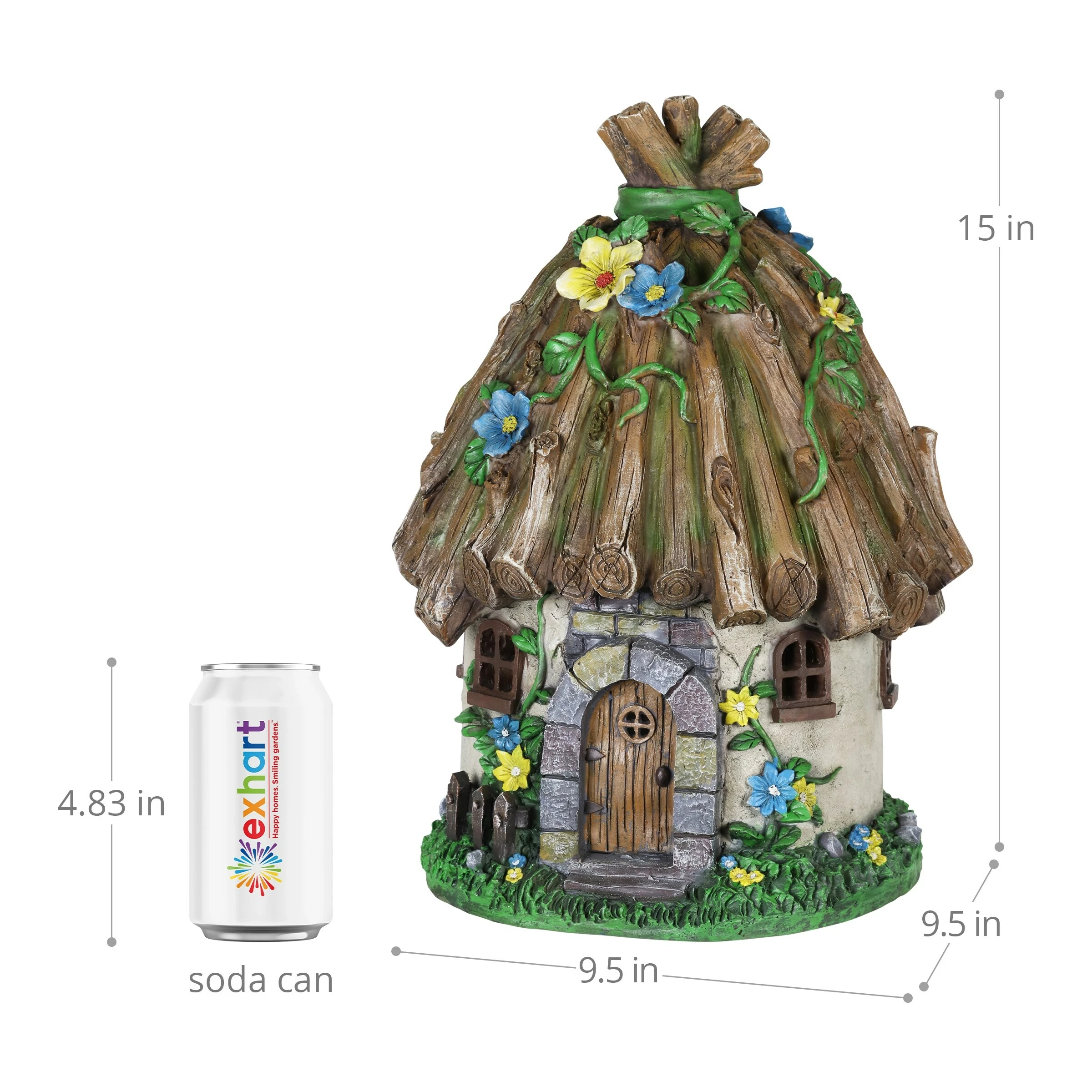 Cheapest π New β¨ Exhart Solar Twig Roof Fairy House Garden Statue, 14 Inch π π― - Image 4