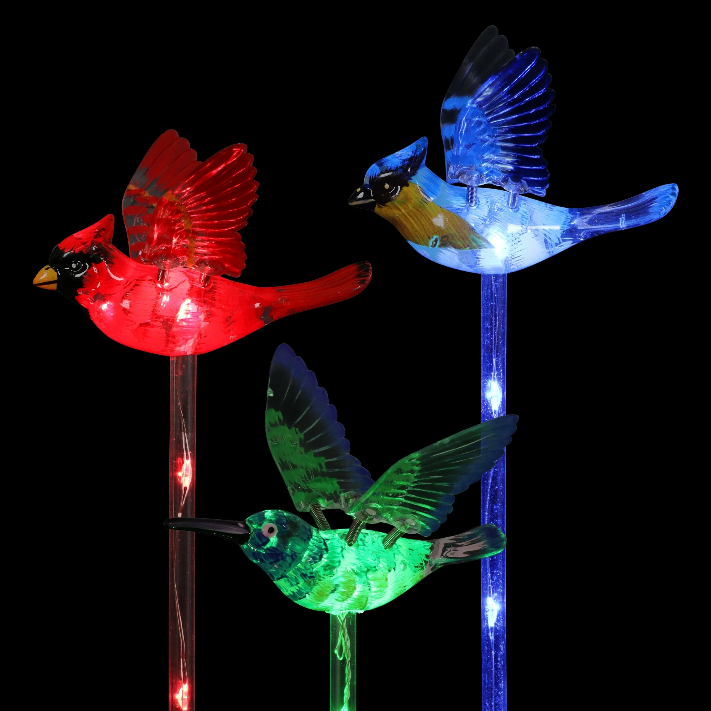 Promo π€© Coupon β Exhart Solar WindyWing Garden Stake Set Of Cardinal, Hummingbird And Blue Bird With Colored LED Lights, 4 By 27 Inch π― π - Image 11