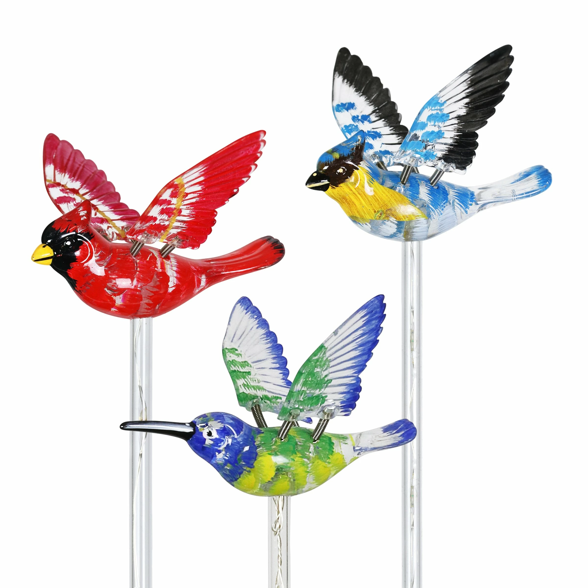 Promo π€© Coupon β Exhart Solar WindyWing Garden Stake Set Of Cardinal, Hummingbird And Blue Bird With Colored LED Lights, 4 By 27 Inch π― π