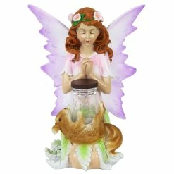 Wholesale 👍 New 🔔 Exhart Solar Wishing Fairy With Firefly Jar And Flower, 10 Inch 😍 🧨