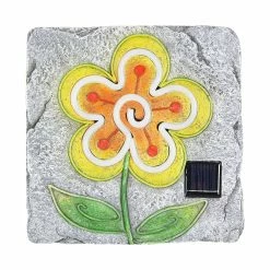 Cheapest 👍 Outlet ⭐ Exhart Solar Yellow Flower Stepping Stone, 10 Inch 💯 ✨