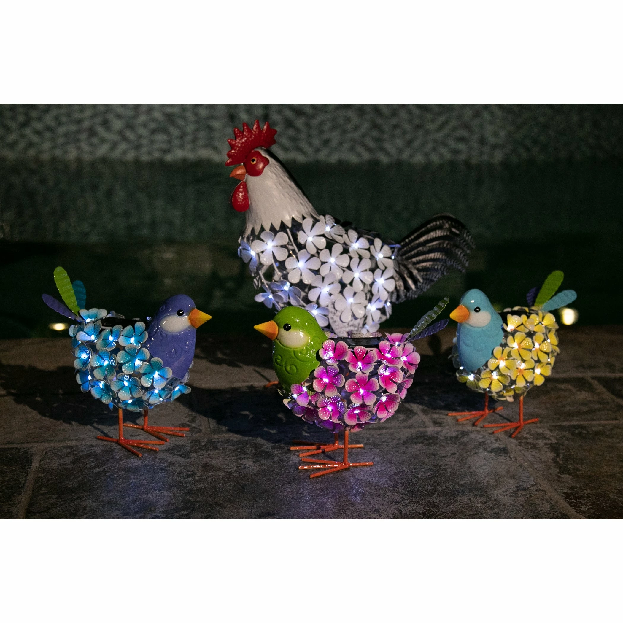 Hot Sale π New π Exhart Solar Yellow Metal Song Bird With 38 LEDs In A Flower Body Garden Statue, 6 By 7.5 Inches 𧨠βοΈ - Image 11