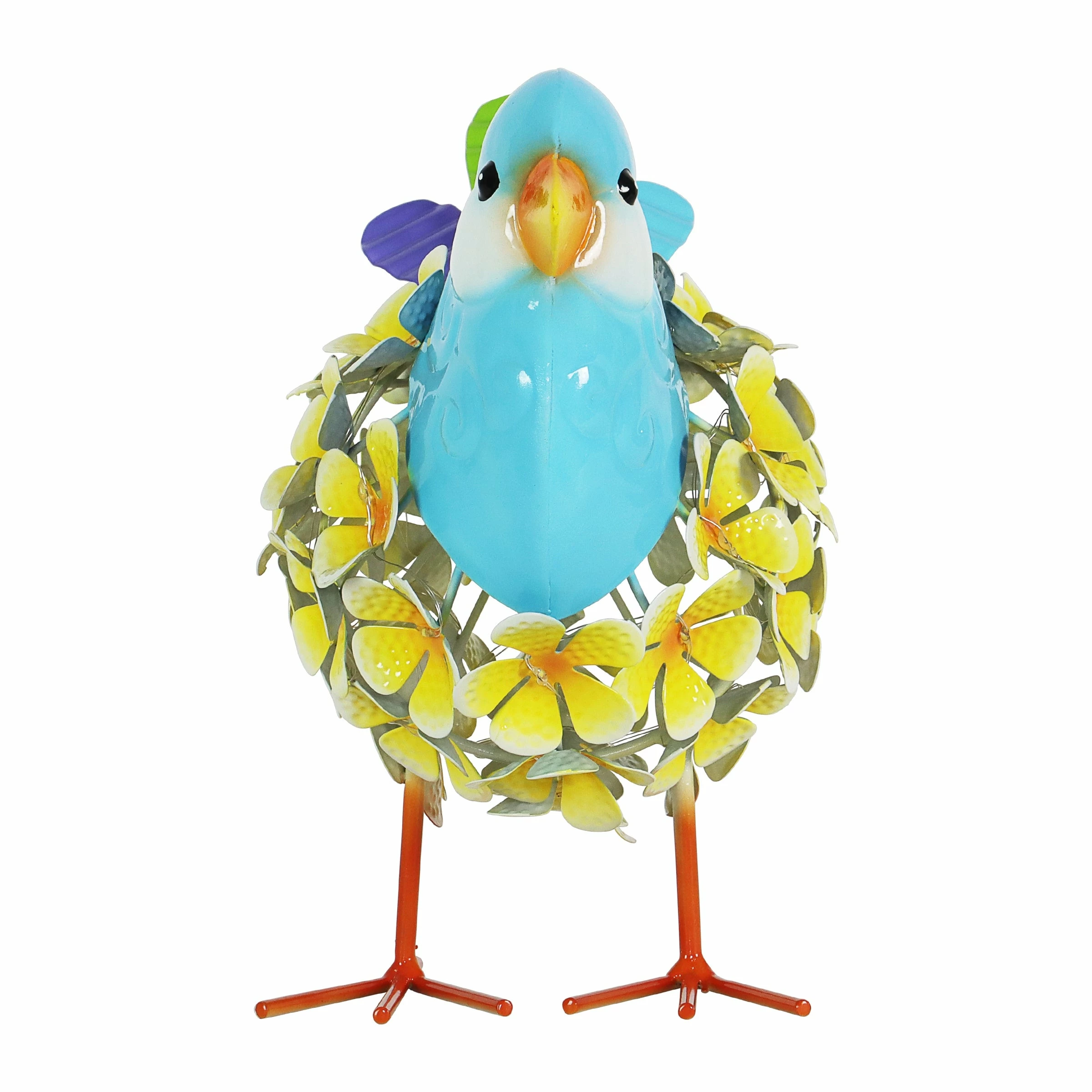 Hot Sale π New π Exhart Solar Yellow Metal Song Bird With 38 LEDs In A Flower Body Garden Statue, 6 By 7.5 Inches 𧨠βοΈ - Image 8