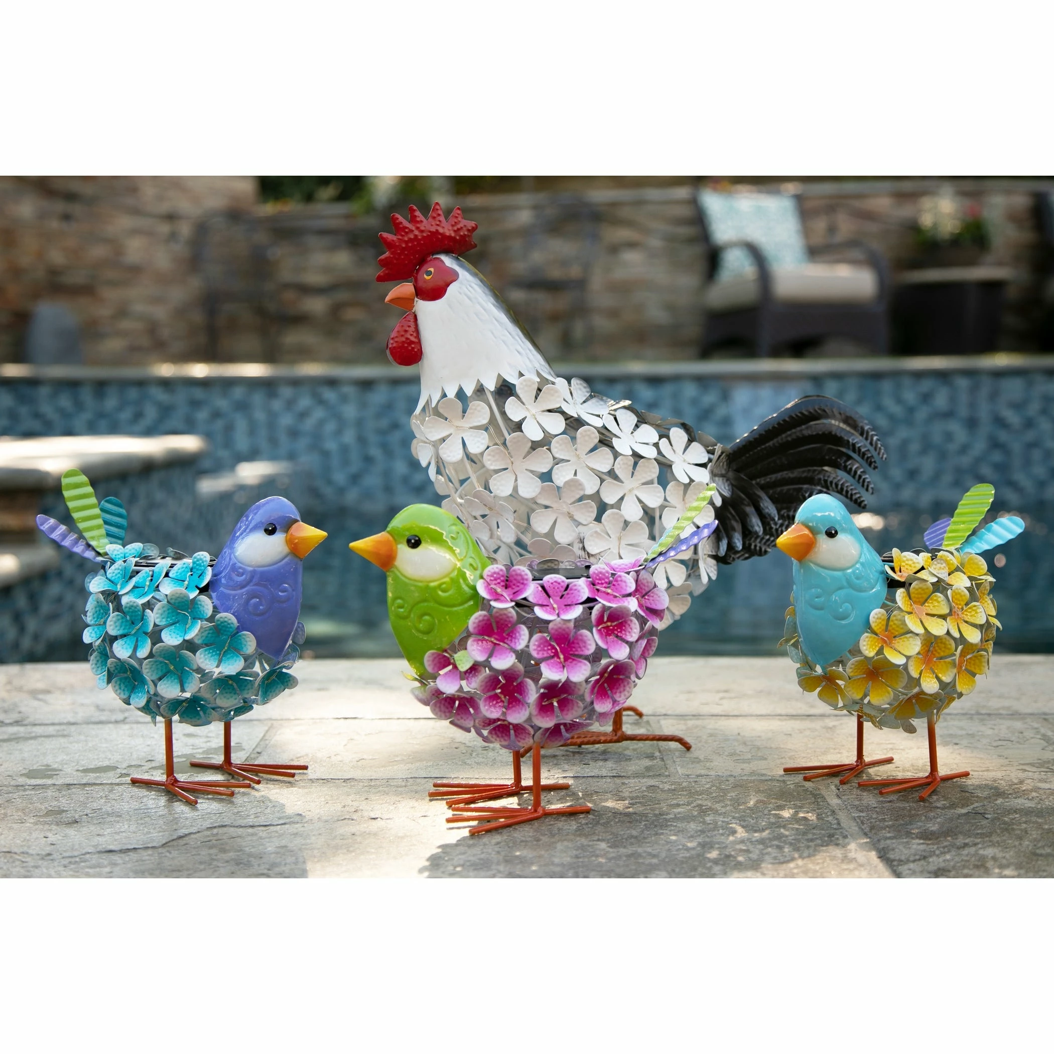 Hot Sale π New π Exhart Solar Yellow Metal Song Bird With 38 LEDs In A Flower Body Garden Statue, 6 By 7.5 Inches 𧨠βοΈ - Image 10