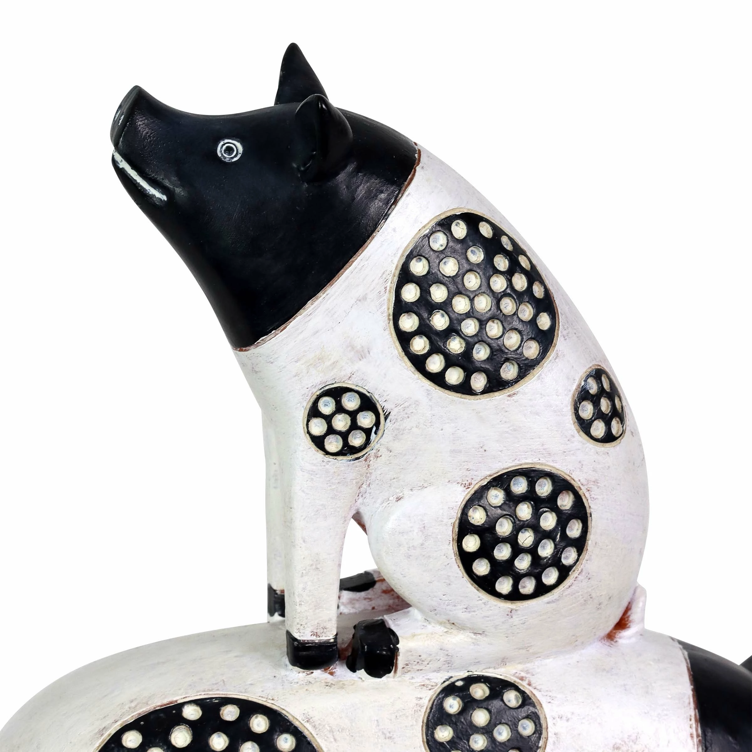Cheap π Wholesale π Exhart Stacked Black And White Pigs Statuary, 9 By 13 Inches π― β - Image 4