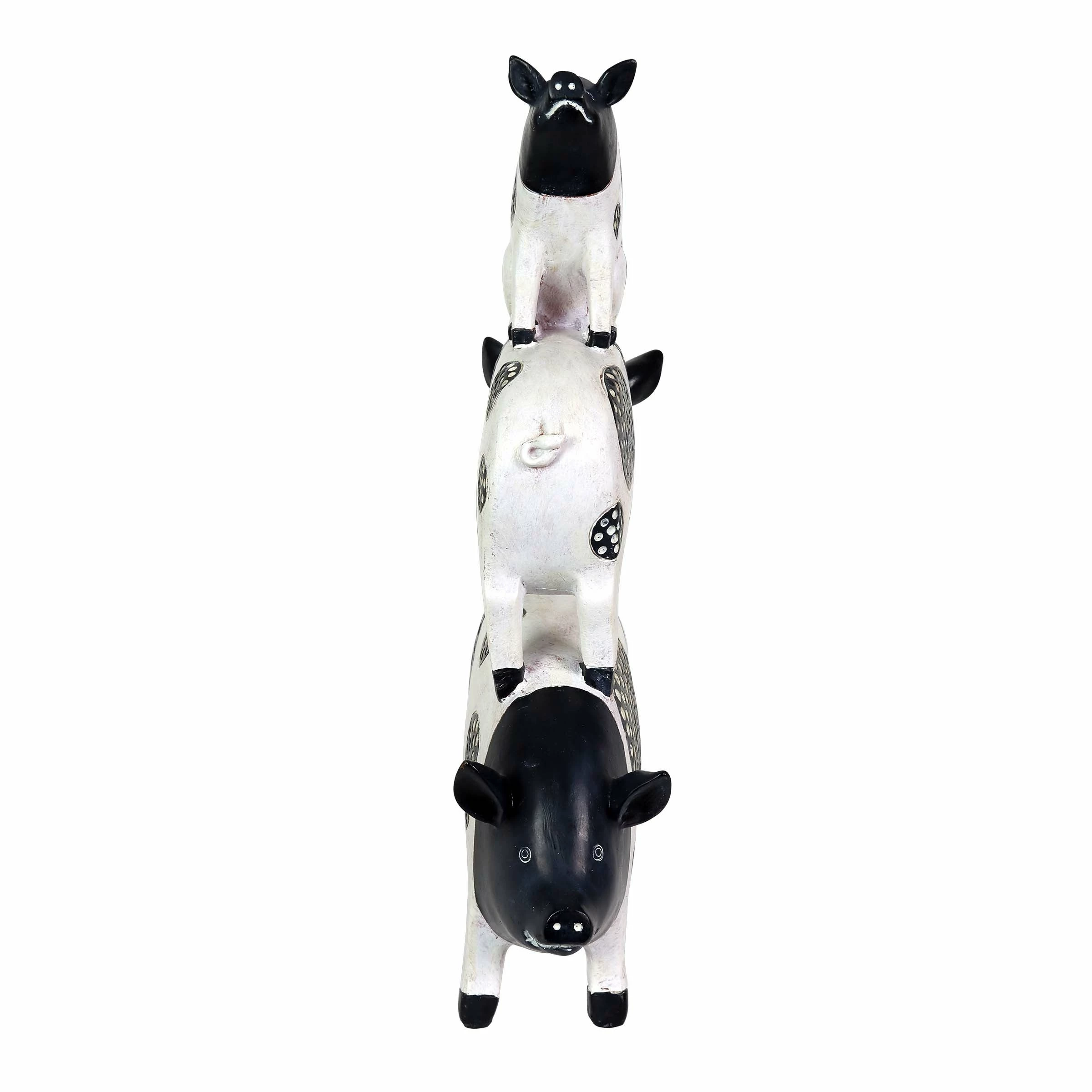 Cheap π Wholesale π Exhart Stacked Black And White Pigs Statuary, 9 By 13 Inches π― β - Image 7