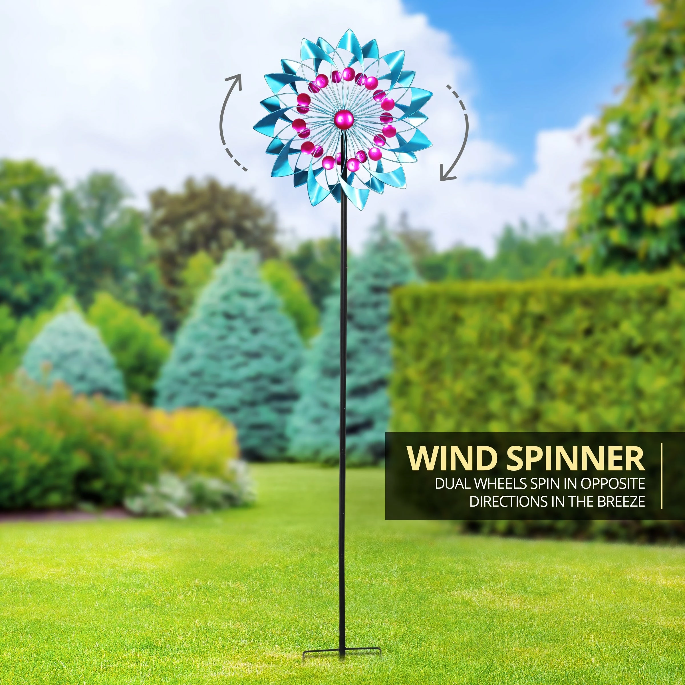 Top 10 π₯° Deals π Exhart Teal And Pink Double Kinetic Metal Garden Spinner Stake, 18 By 70 Inches π π₯° - Image 8